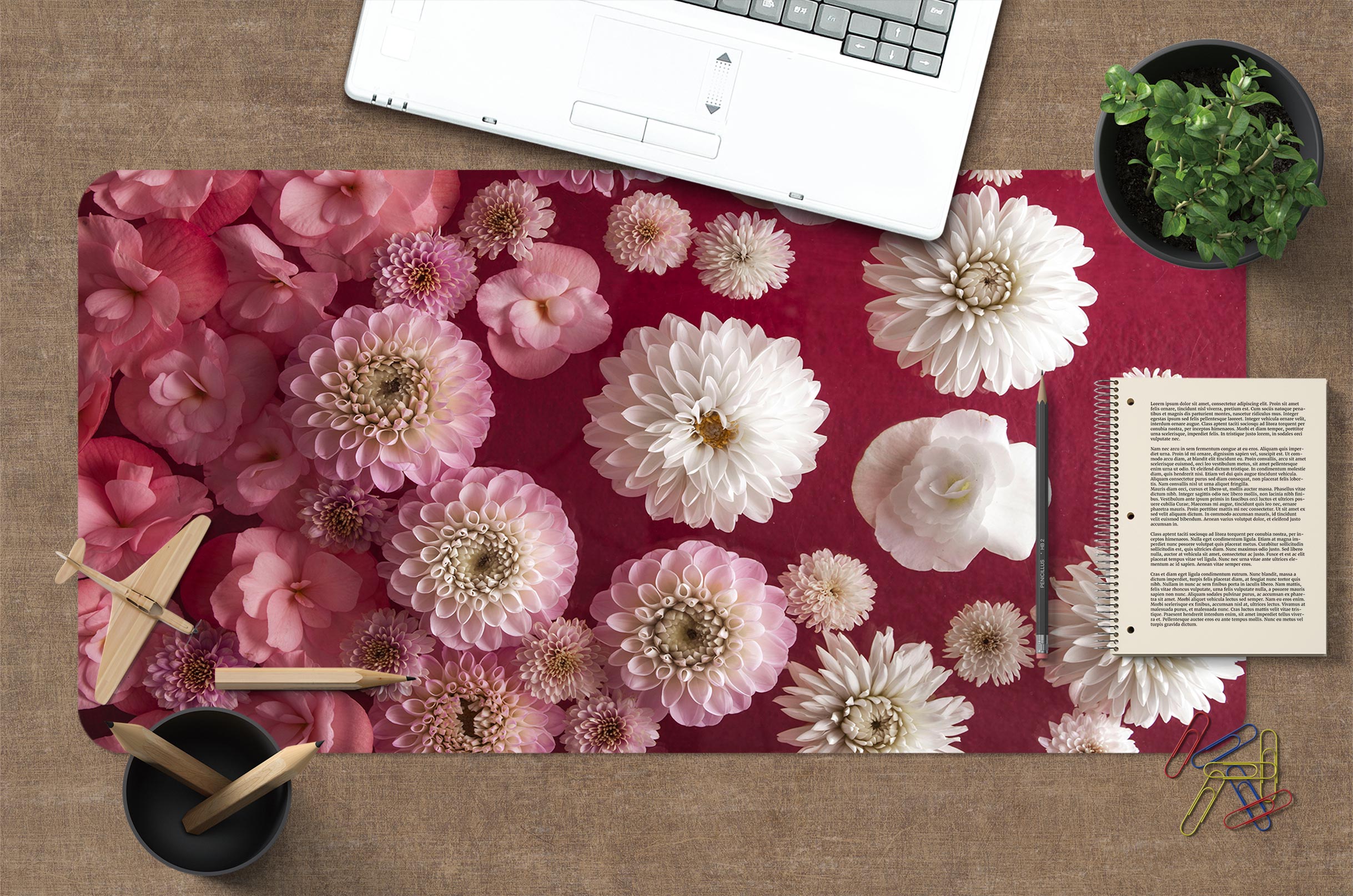 3D Small Chrysanthemum 123117 Assaf Frank Desk Mat