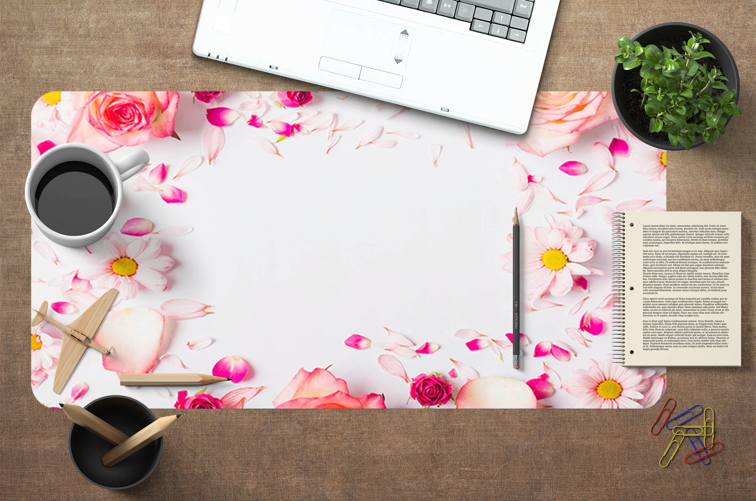 3D Red Flowers 17045 Desk Mat