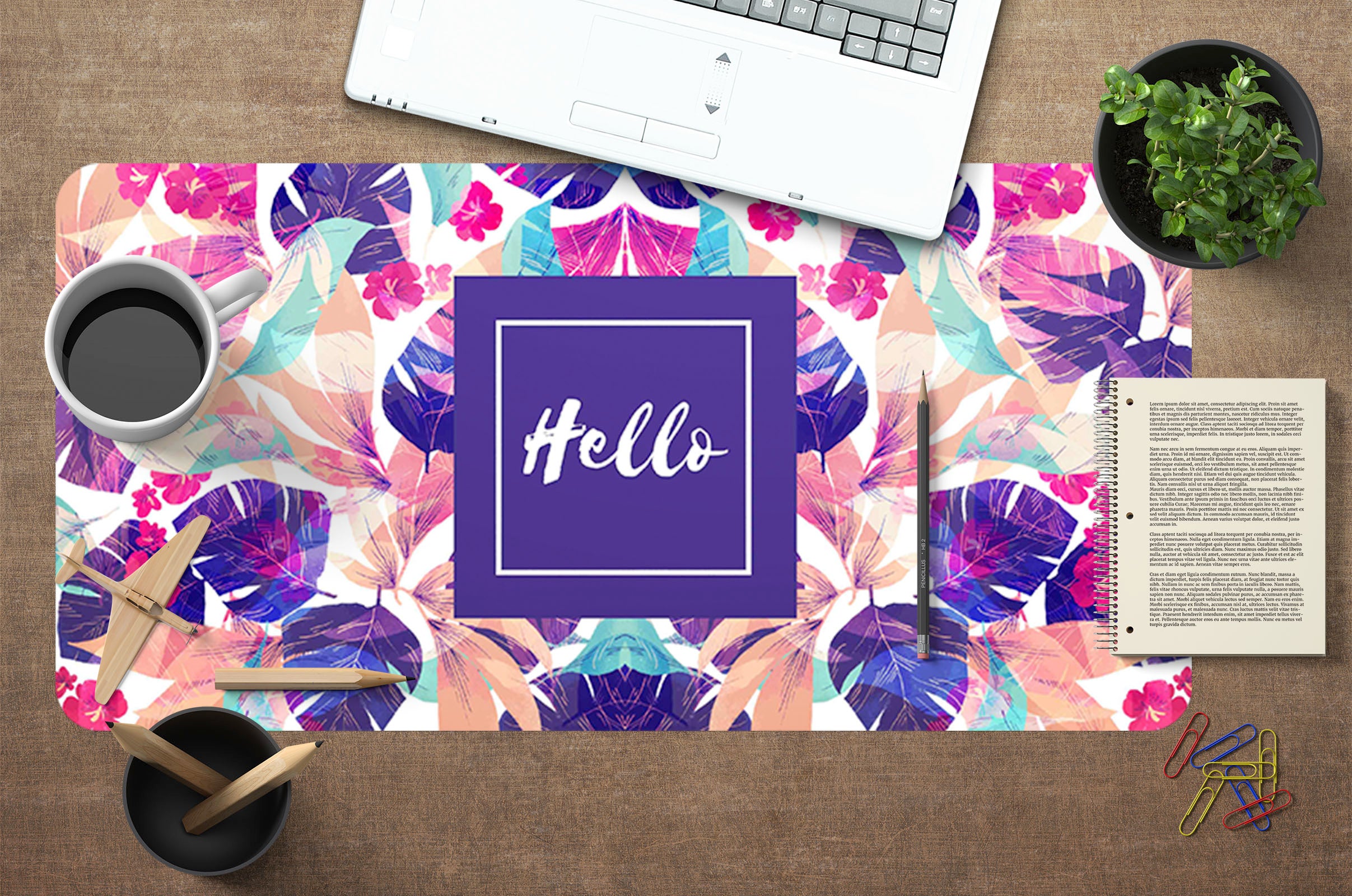 3D Colored Leaves 17091 Desk Mat