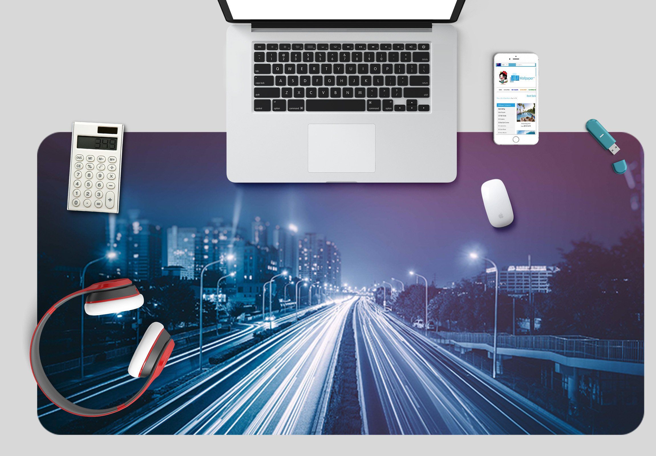 3D Street Light Highway 009 Desk Mat Mat AJ Creativity Home 