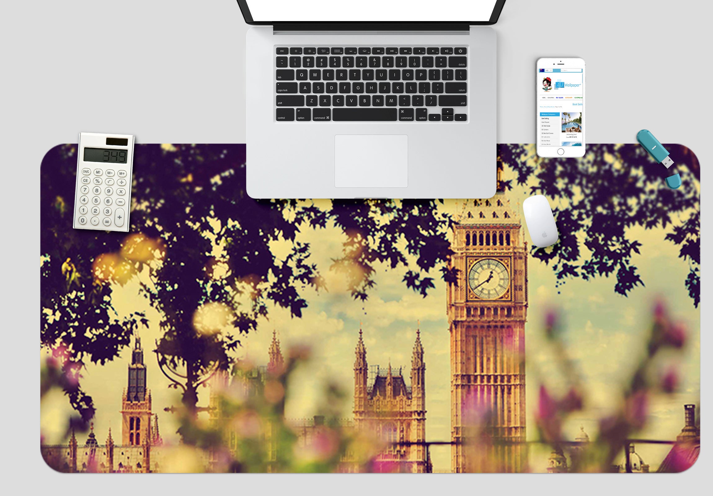 3D Bell Tower 17072 Desk Mat
