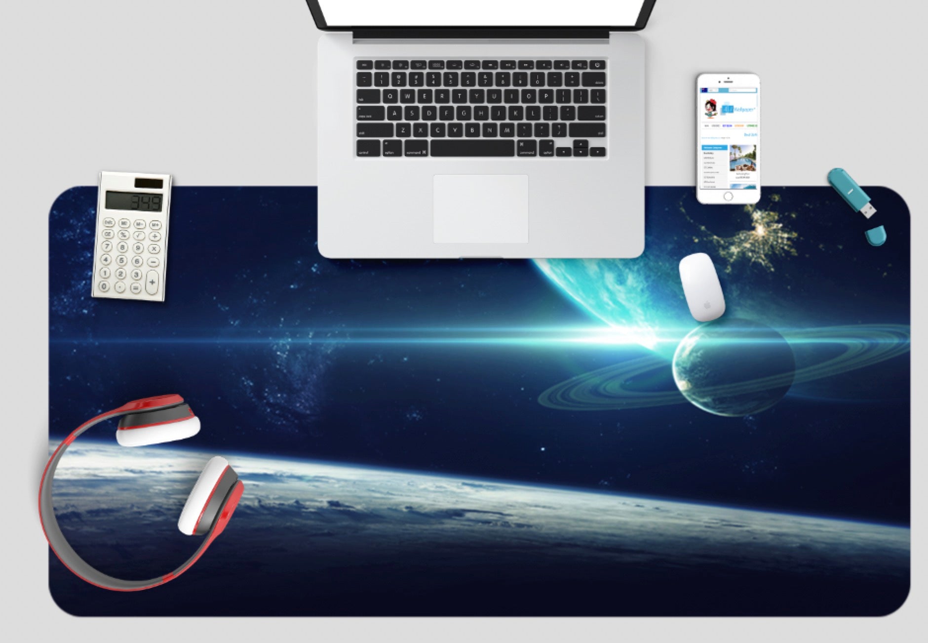 3D Starry Planet 17056 Desk Mat