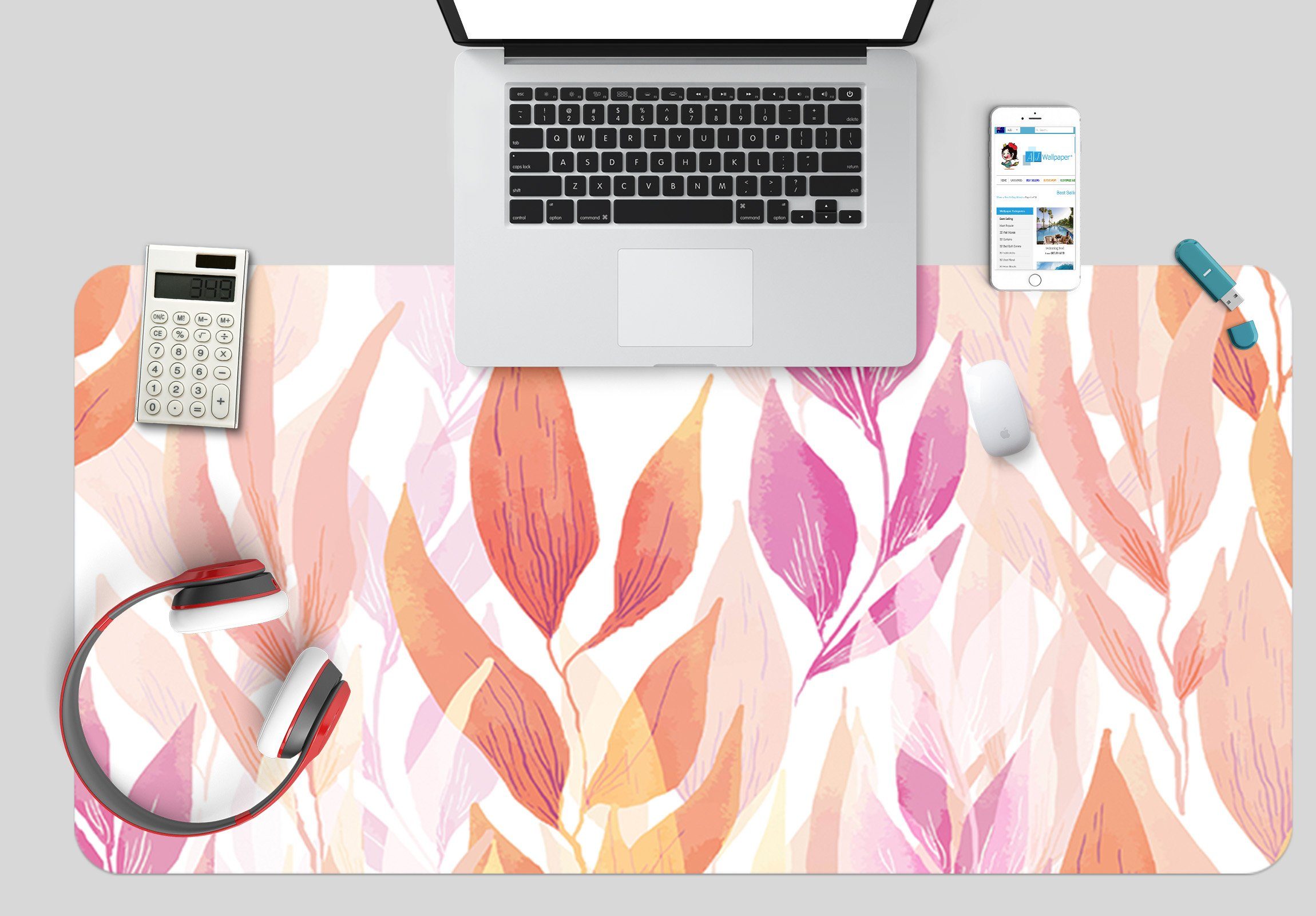 3D Flower Pattern 075 Desk Mat Mat AJ Creativity Home 