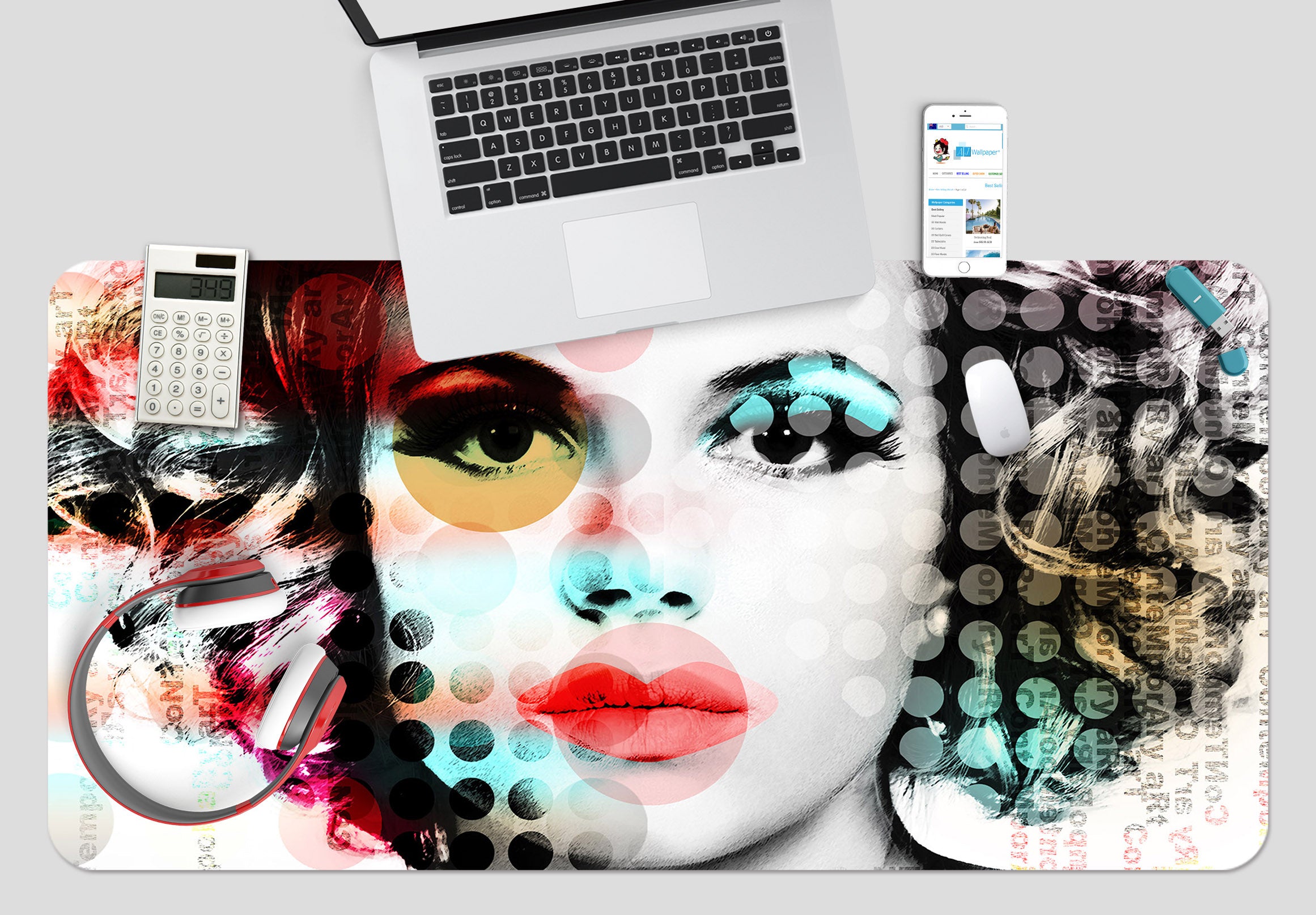 3D Dots Female 17149 Desk Mat