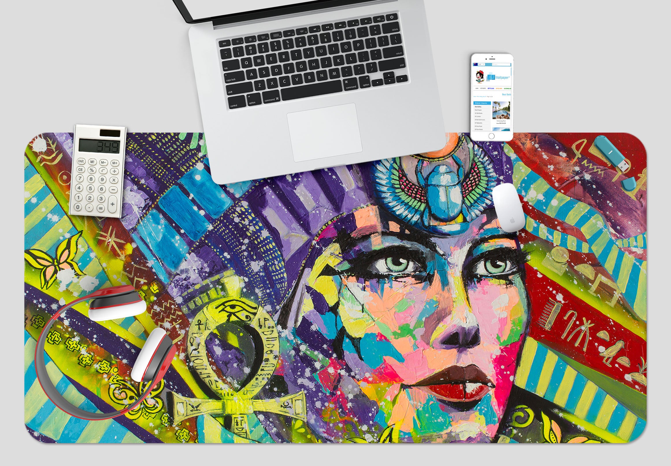 3D Indian Woman 17122 Desk Mat