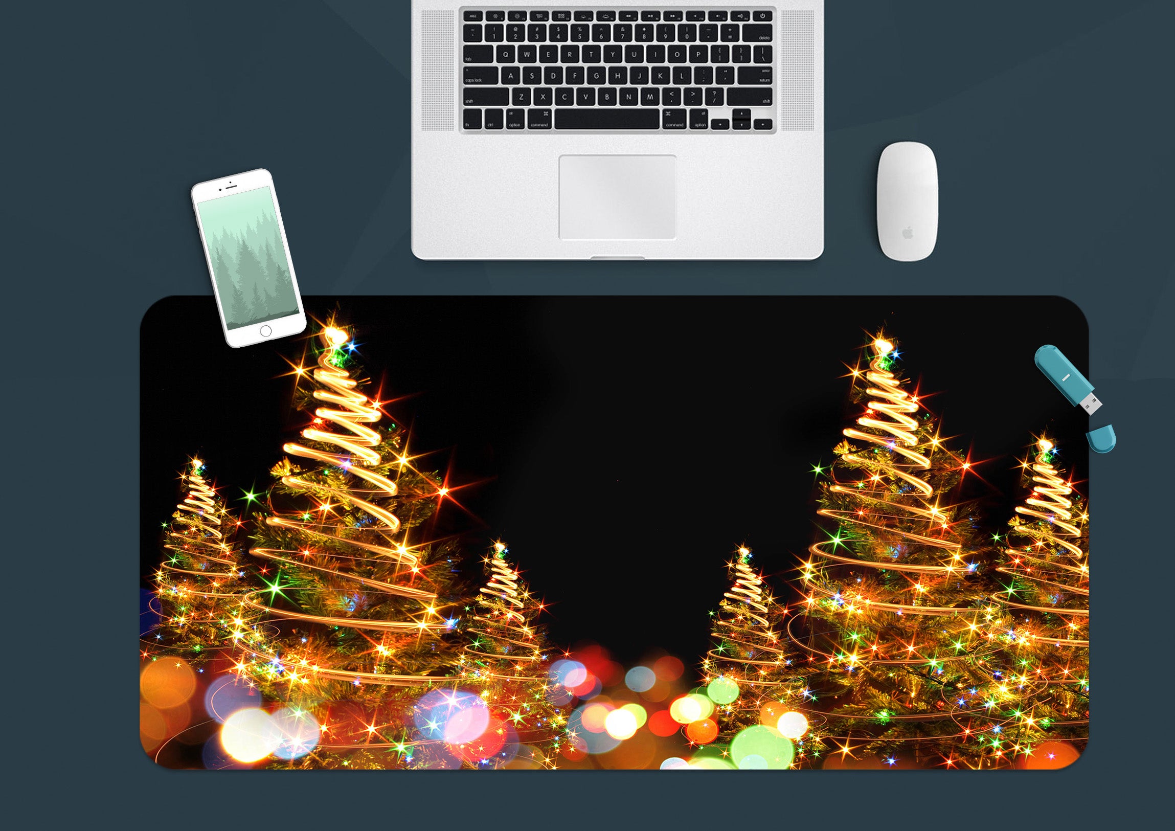 3D Tree Light 51165 Christmas Desk Mat Xmas