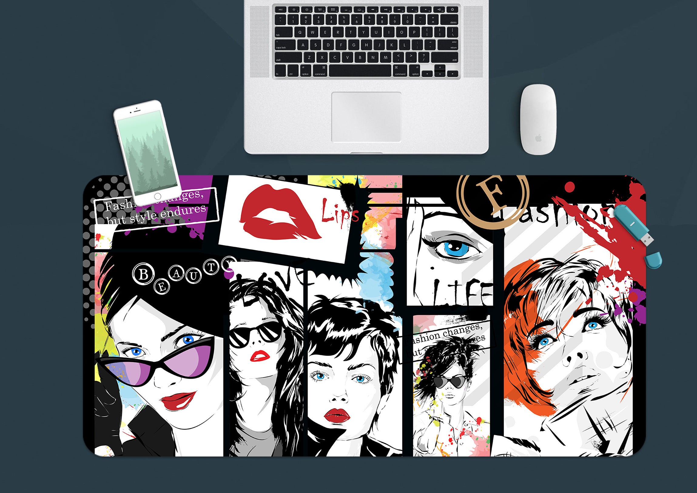 3D Many Woman 17126 Desk Mat