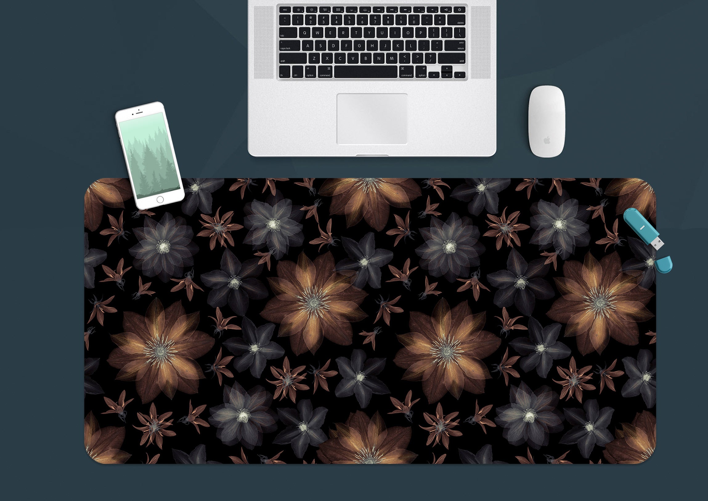 3D Flower Pattern 12471 Assaf Frank Desk Mat