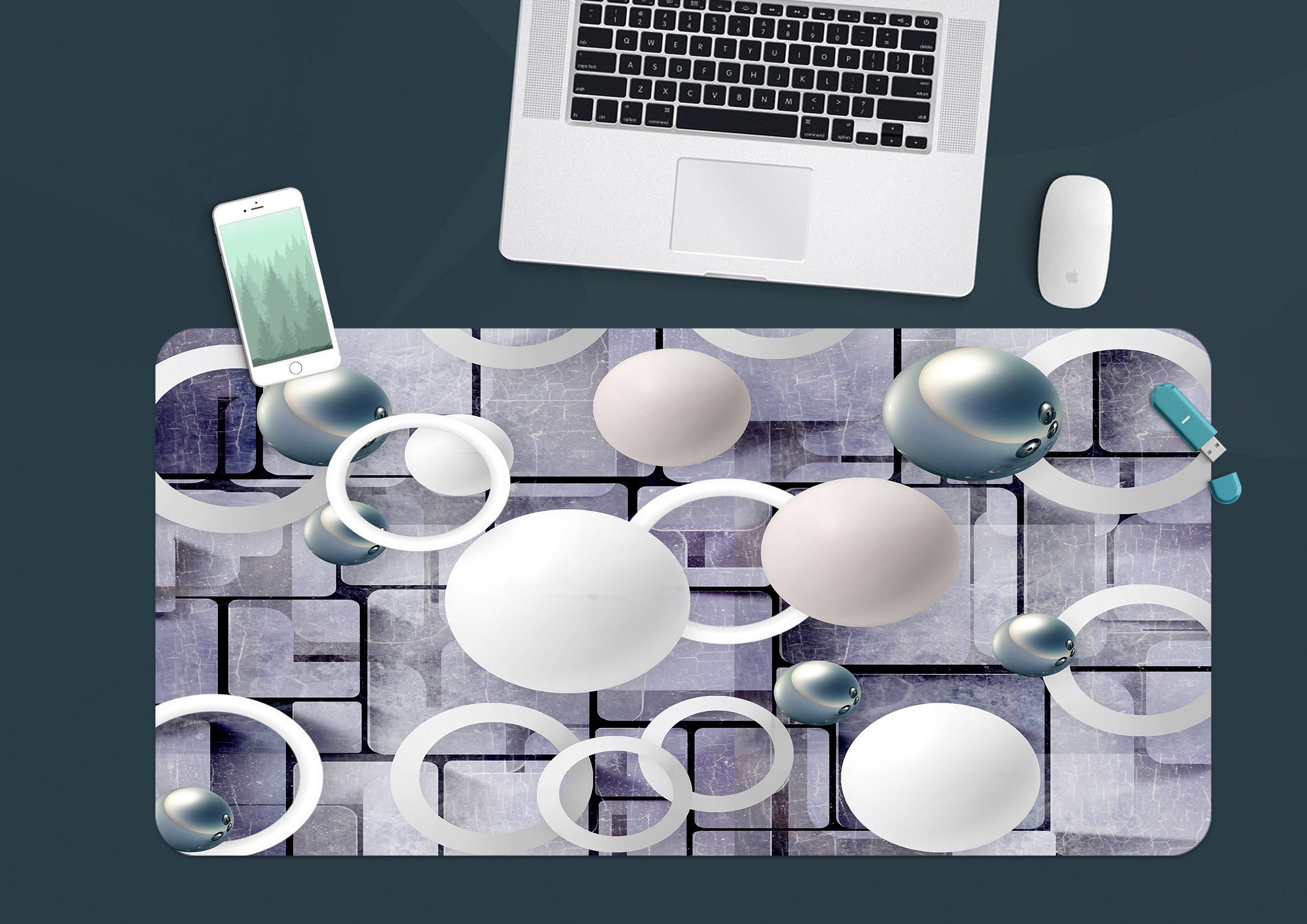 3D Circle Ball 18039 Desk Mat
