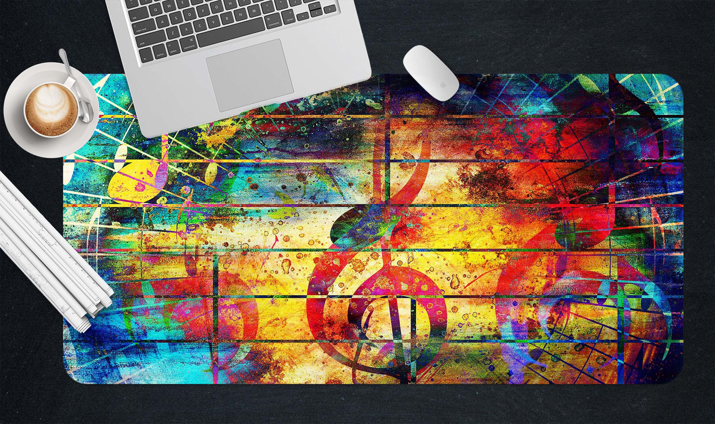 3D Musical Note 17141 Desk Mat