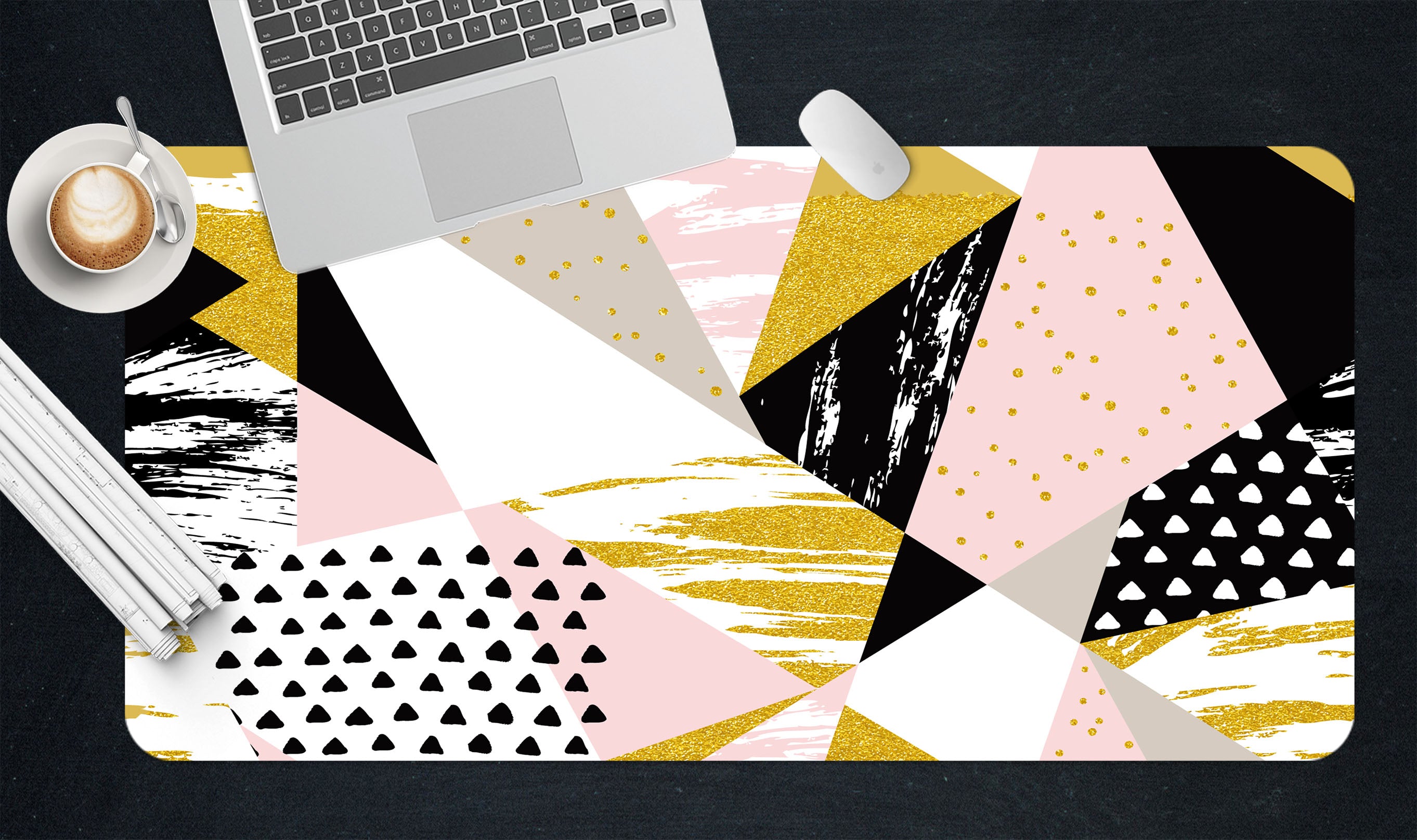 3D Triangle Pattern 17179 Desk Mat