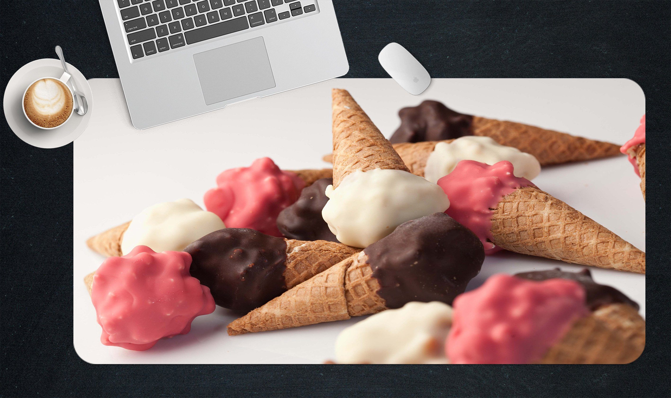 3D Ice Cream Color 159 Desk Mat Mat AJ Creativity Home 