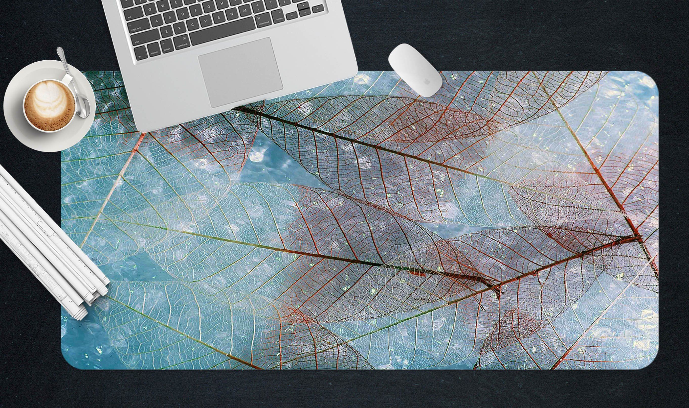 3D Leaves Meridians 165 Desk Mat Mat AJ Creativity Home 
