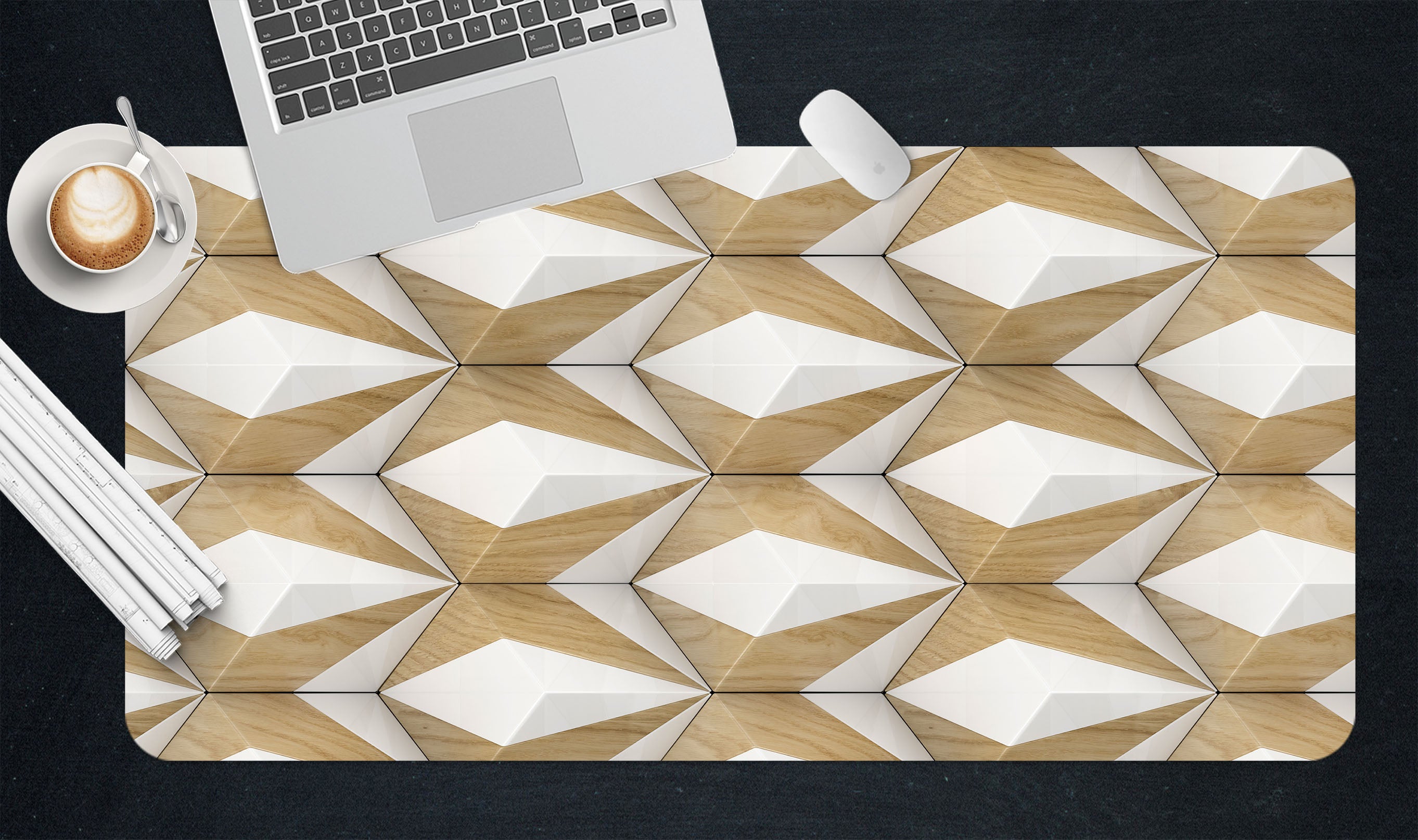 3D Three-Dimensional Triangle 18042 Desk Mat
