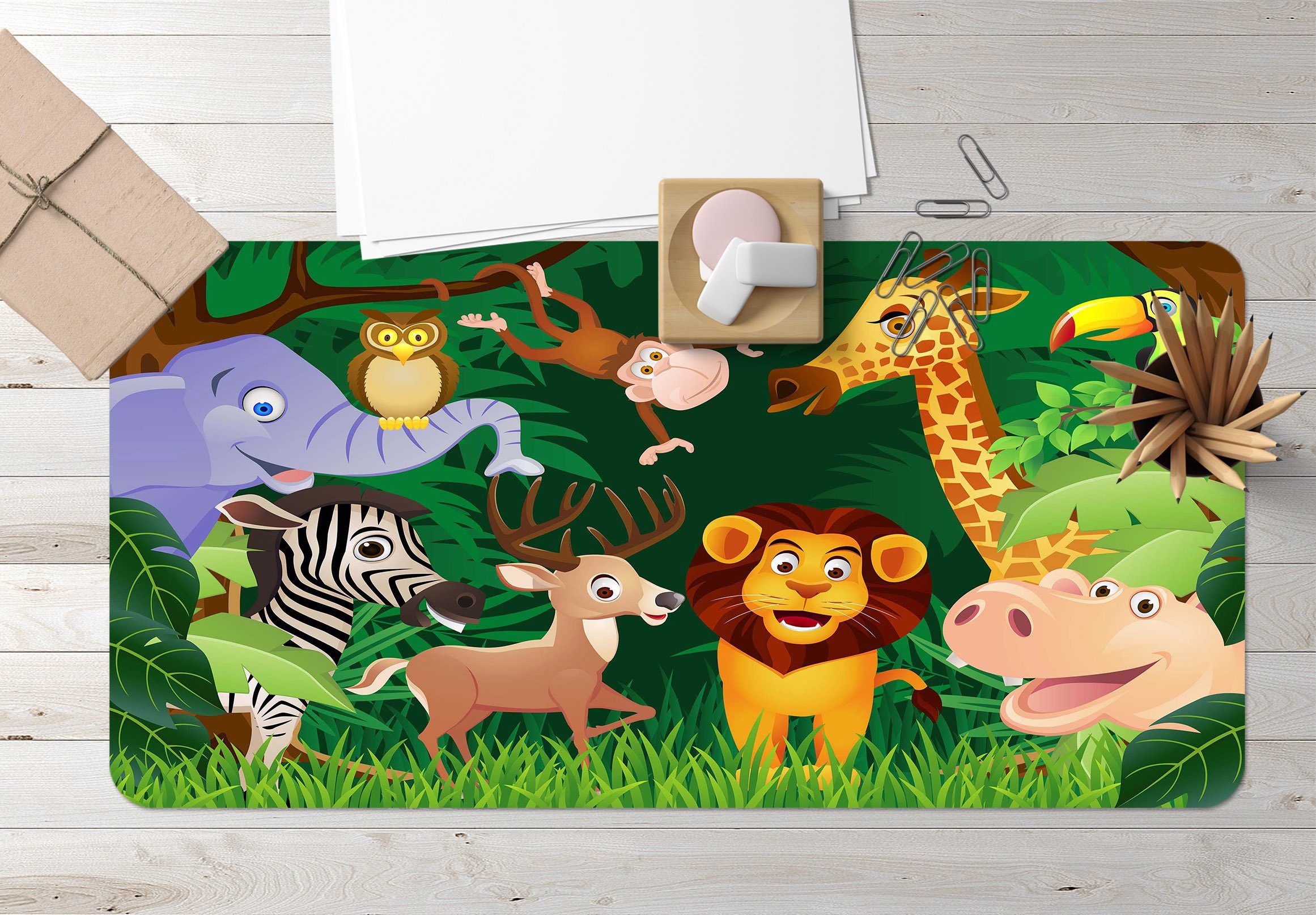 3D Cartoon Animals 184 Desk Mat Mat AJ Creativity Home 