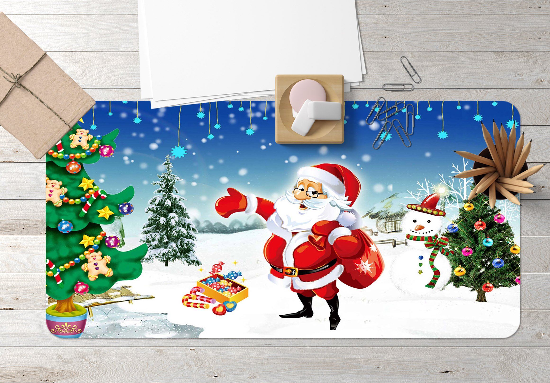 3D Heavy Snow Old Man 001 Desk Mat Mat AJ Creativity Home 