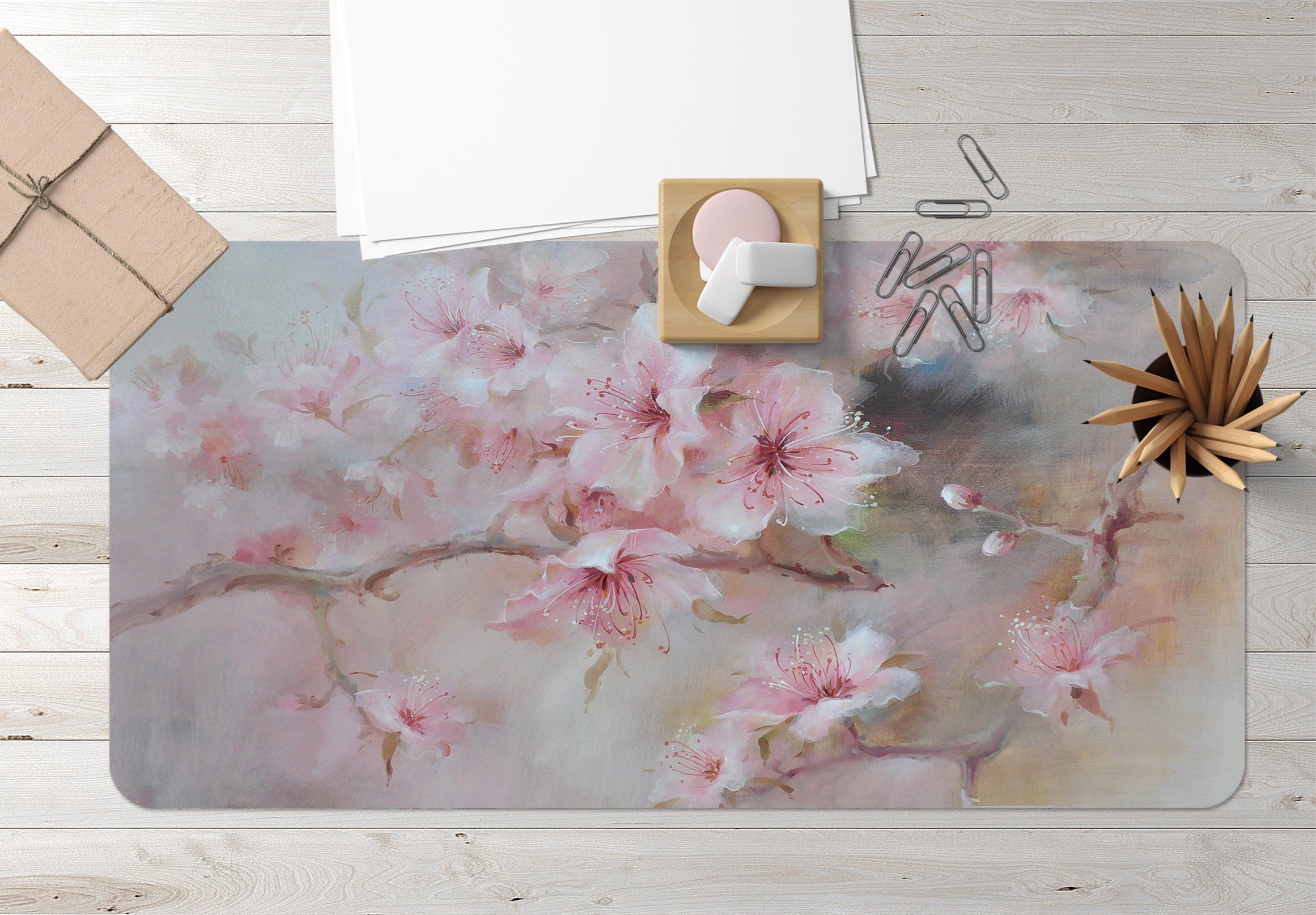 3D Peach Blossom 194 Desk Mat Mat AJ Creativity Home 