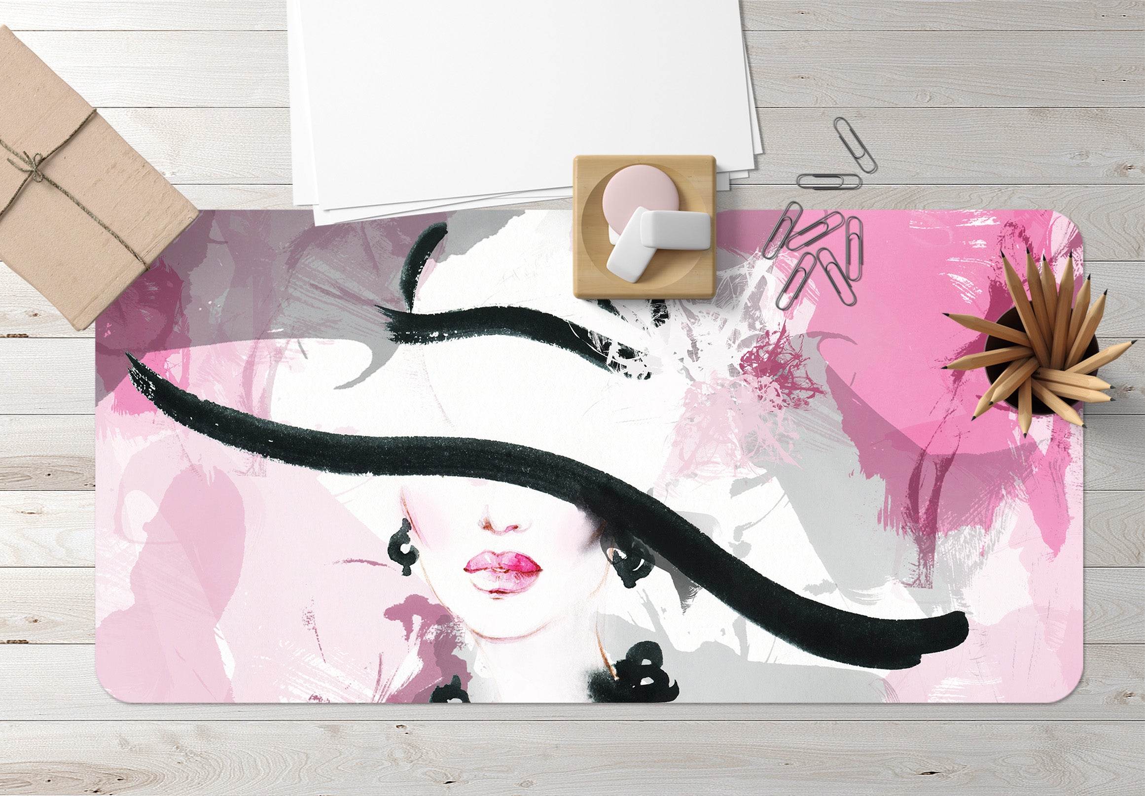 3D Hat Female 17115 Desk Mat