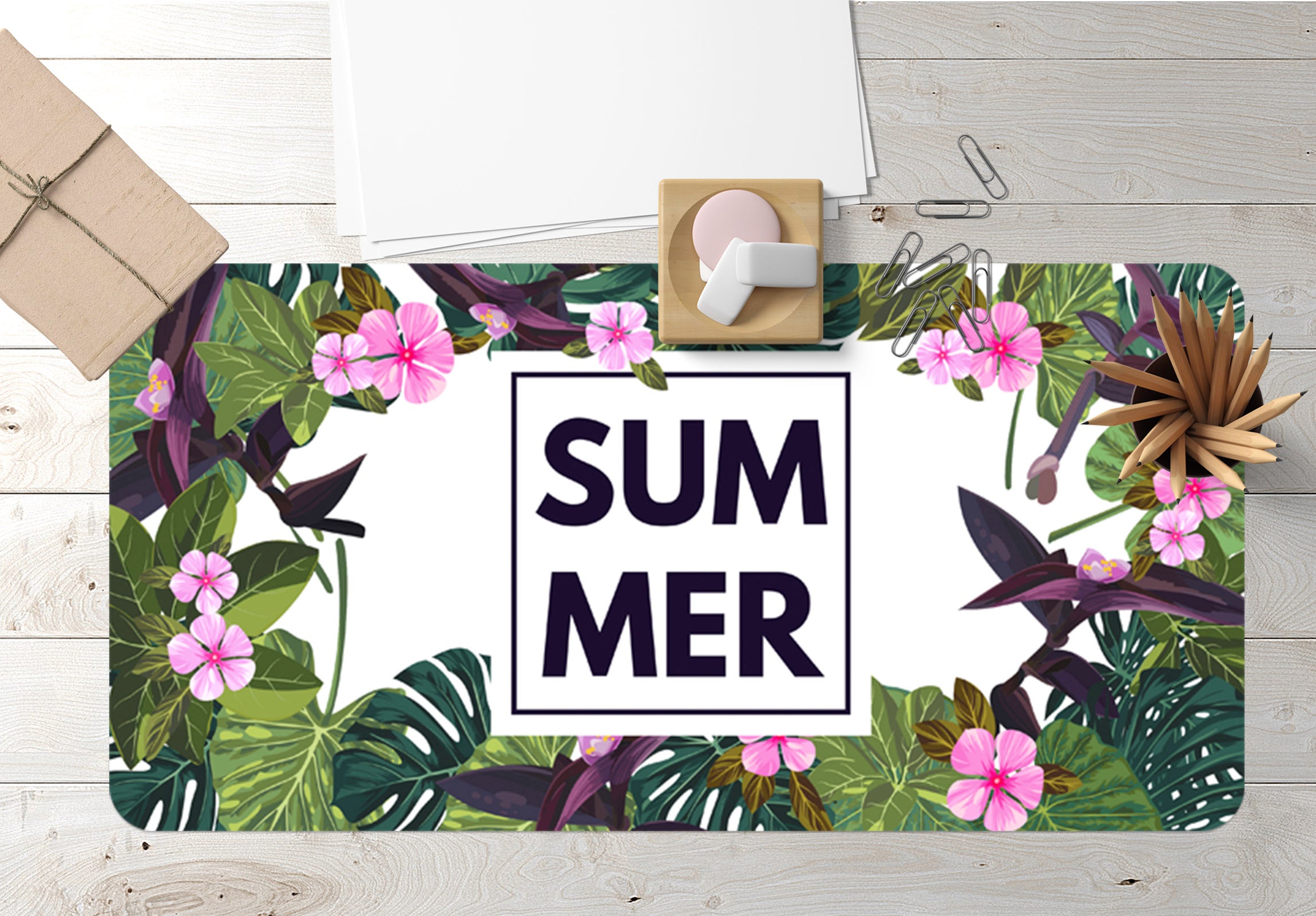 3D Flower Bush 17087 Desk Mat