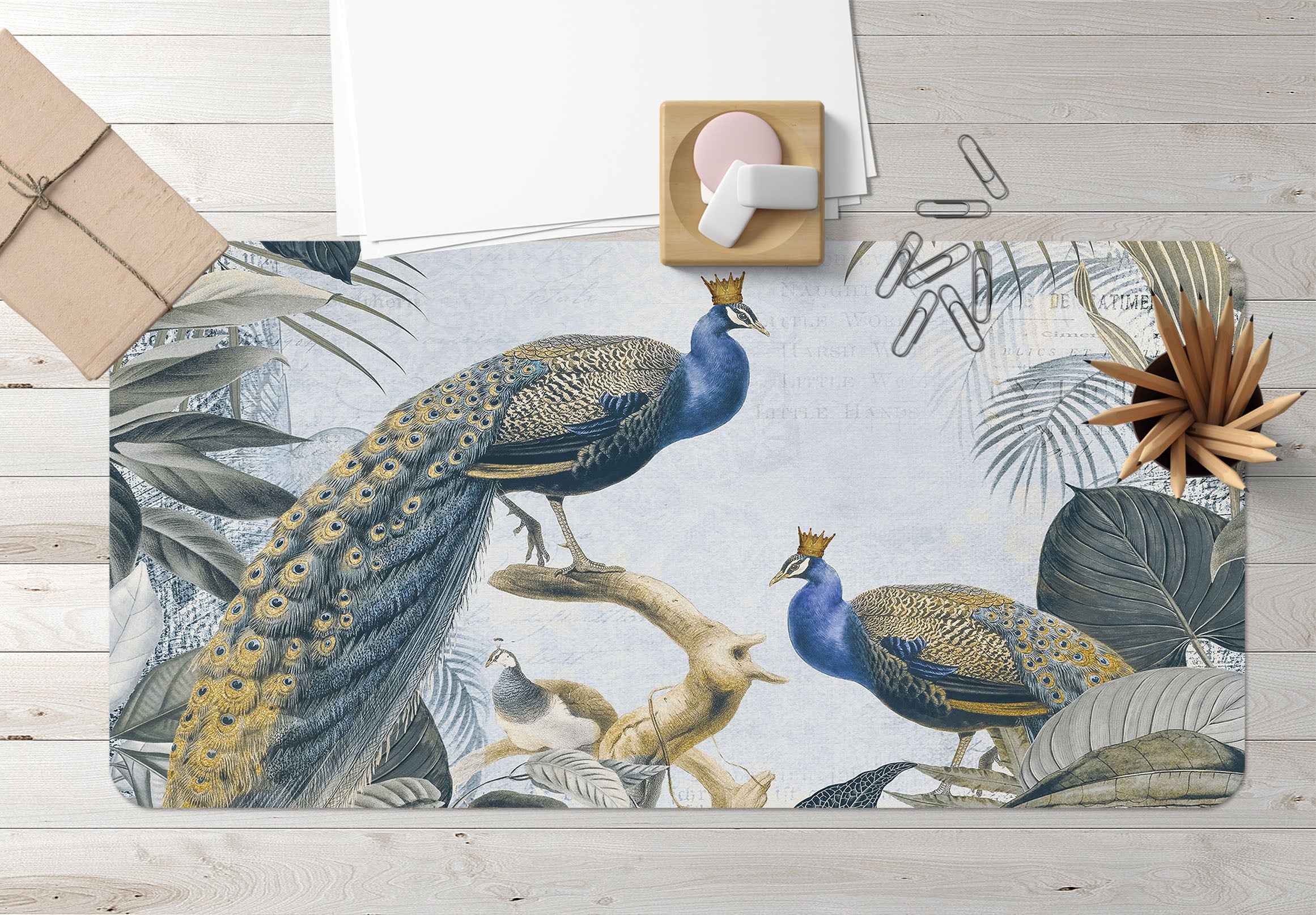 3D Crown Peacock 993 Andrea Haase Desk Mat