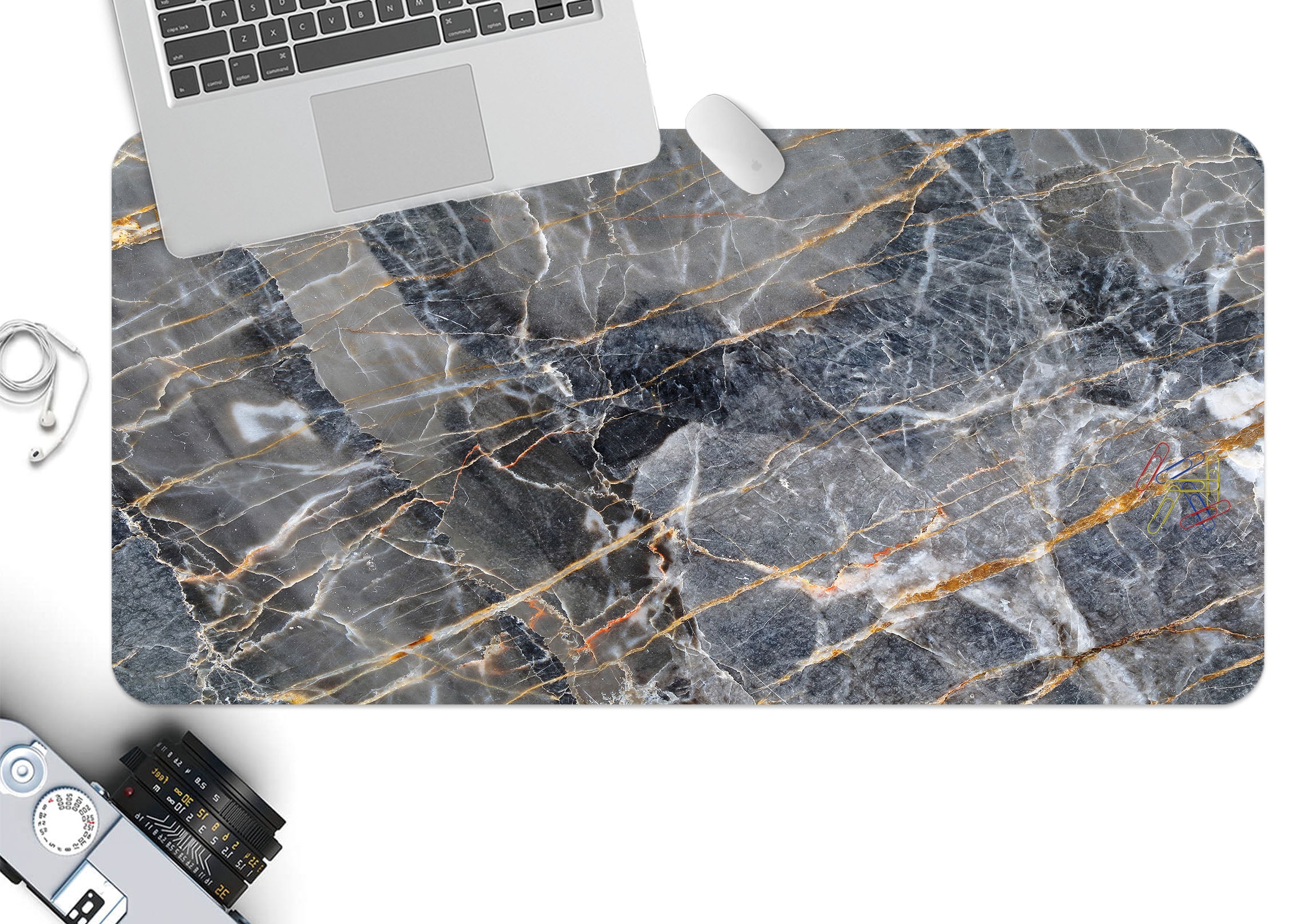 3D Grey Marble 17184 Desk Mat