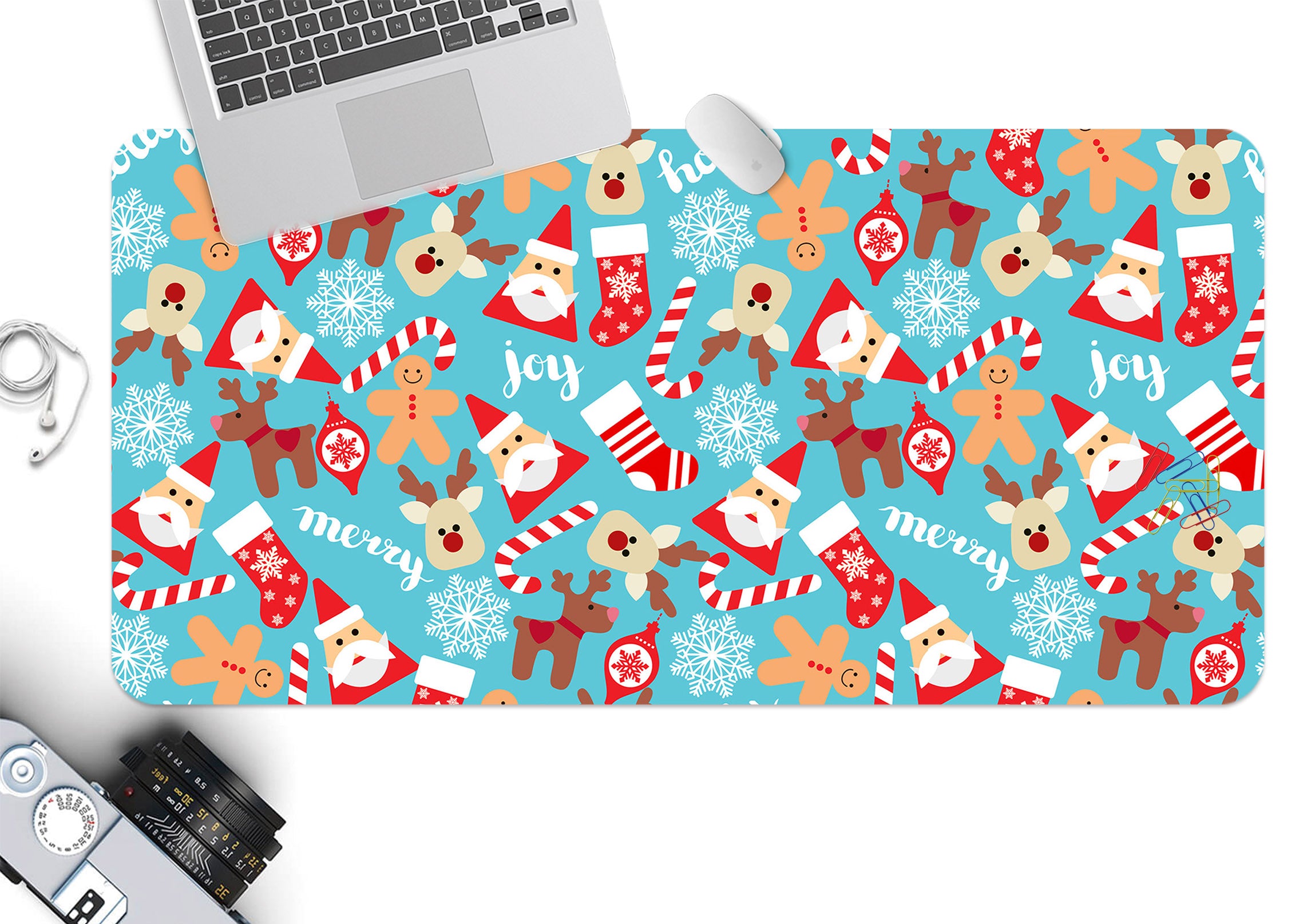 3D Santa Deer Pattern 51199 Christmas Desk Mat Xmas