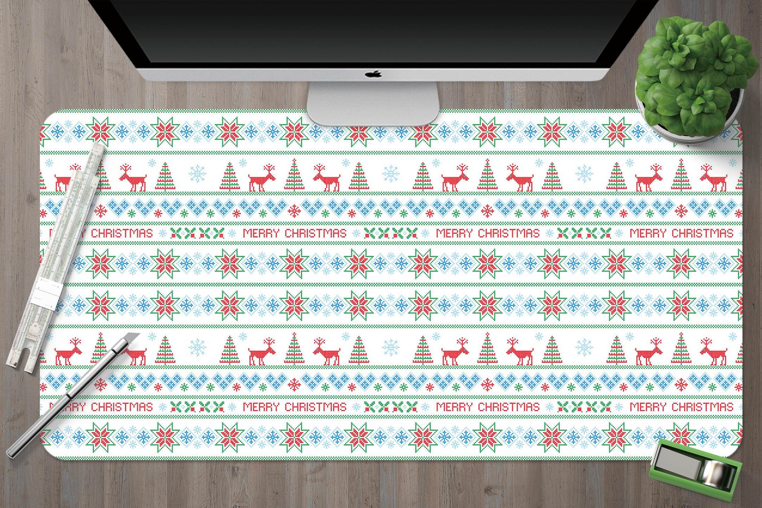 3D Cross Stitch Snowflake 006 Desk Mat Mat AJ Creativity Home 