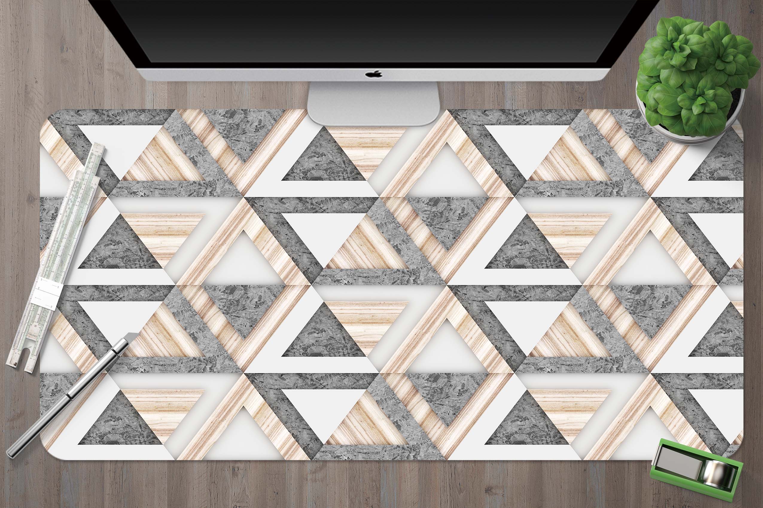 3D Triangle Pattern 18012 Desk Mat