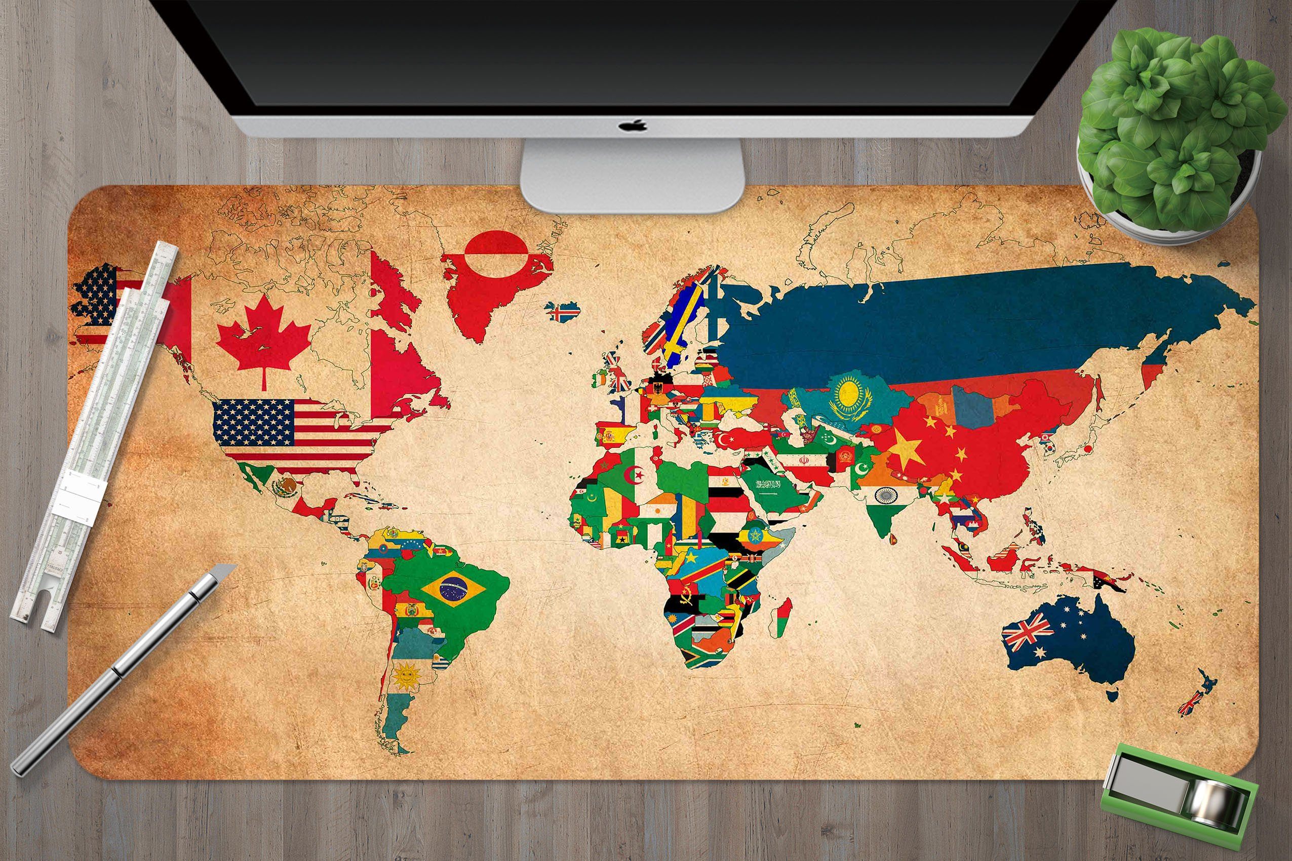 3D Nostalgic Map 183 Desk Mat Mat AJ Creativity Home 