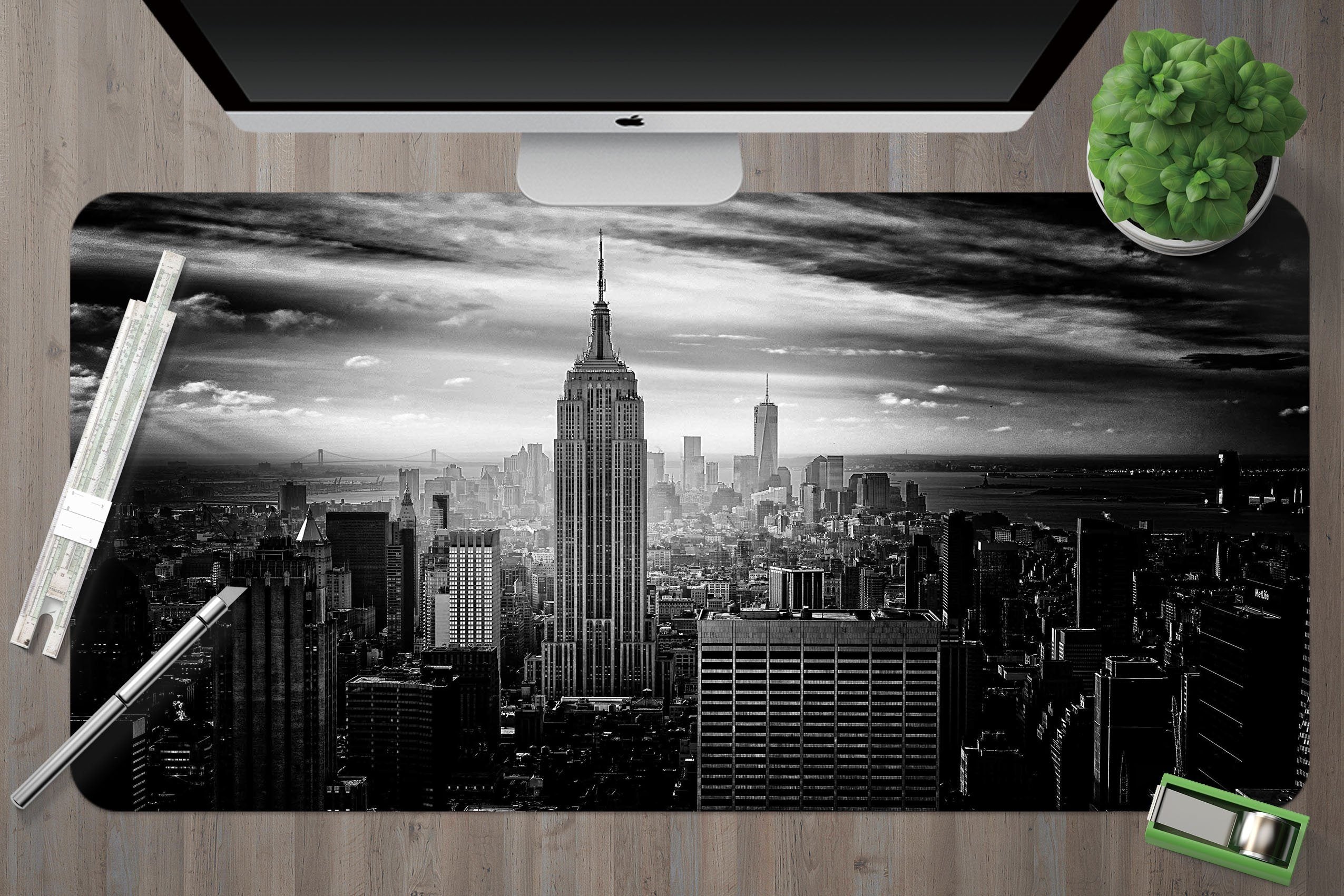 3D Night City 038 Desk Mat Mat AJ Creativity Home 