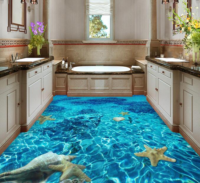 3D Starfish And Couch Floor Mural Wallpaper AJ Wallpaper 2 