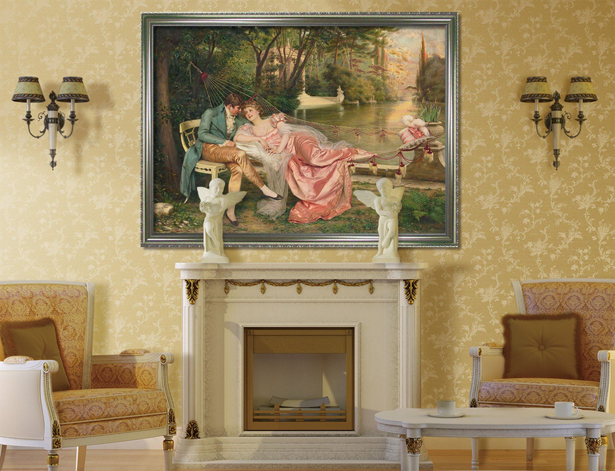 3D Swing Chat 149 Fake Framed Print Painting Wallpaper AJ Creativity Home 