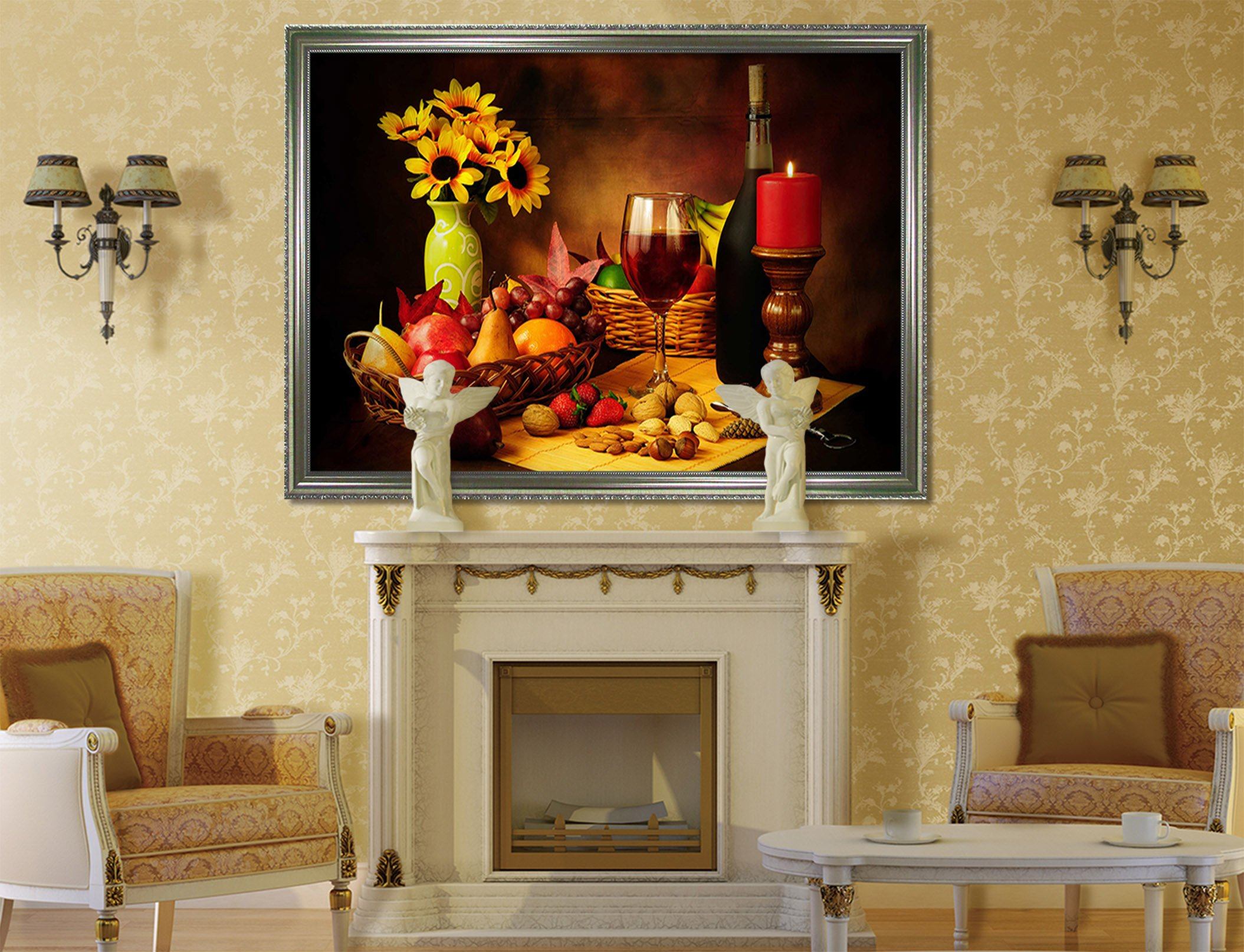 3D Single Light Dinner 117 Fake Framed Print Painting Wallpaper AJ Creativity Home 