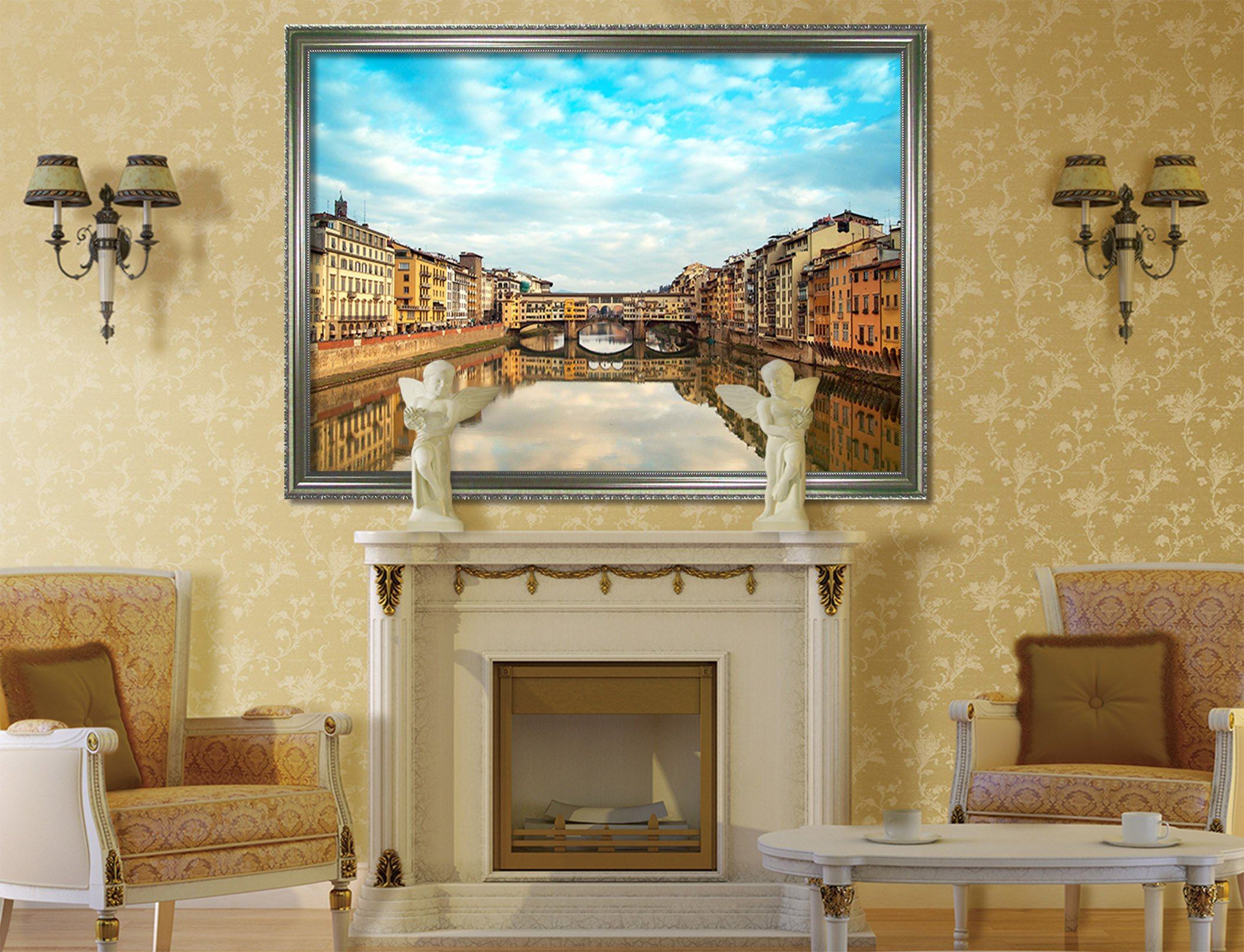 3D Calm Town 029 Fake Framed Print Painting Wallpaper AJ Creativity Home 