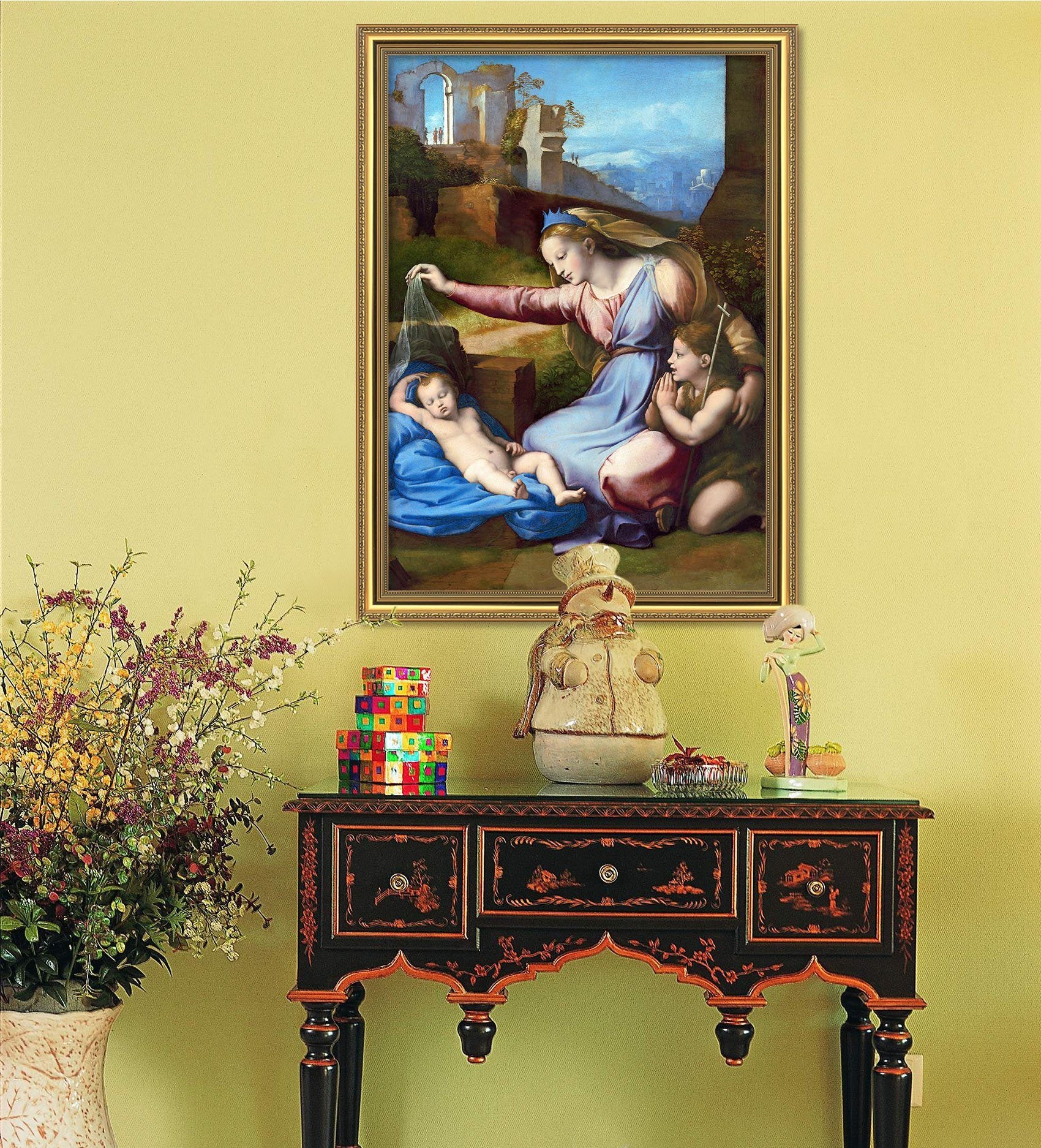 3D Mother Child 128 Fake Framed Print Painting Wallpaper AJ Creativity Home 