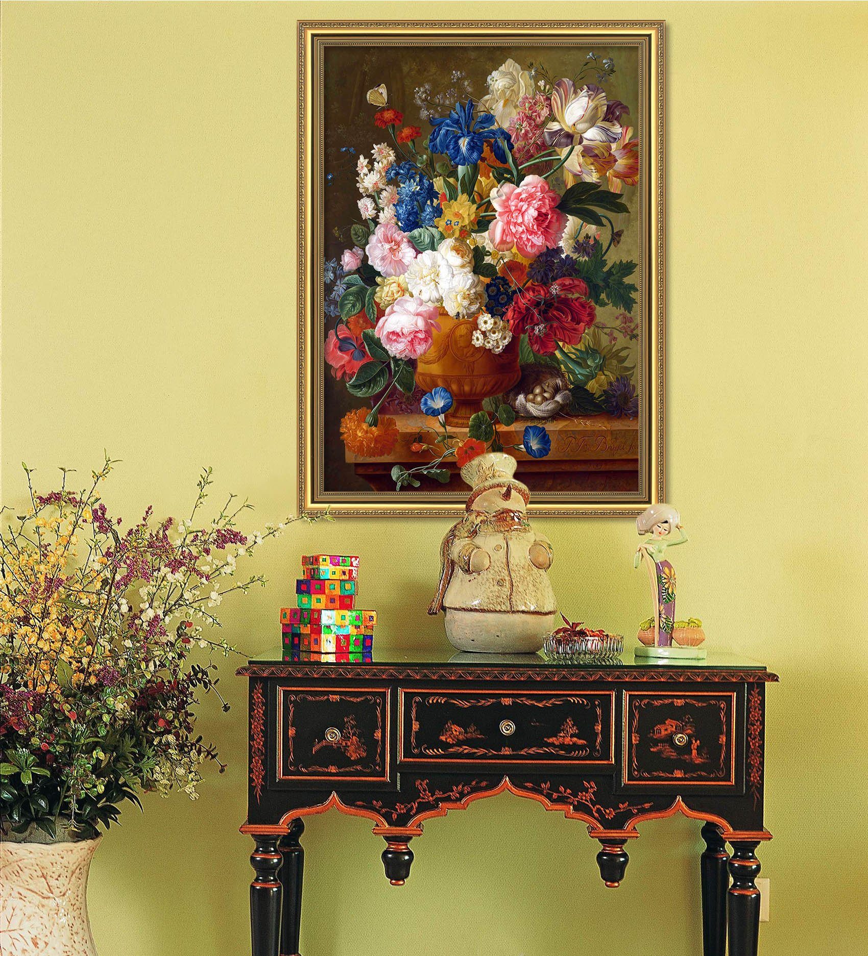 3D Flower Arrangement 141 Fake Framed Print Painting Wallpaper AJ Creativity Home 