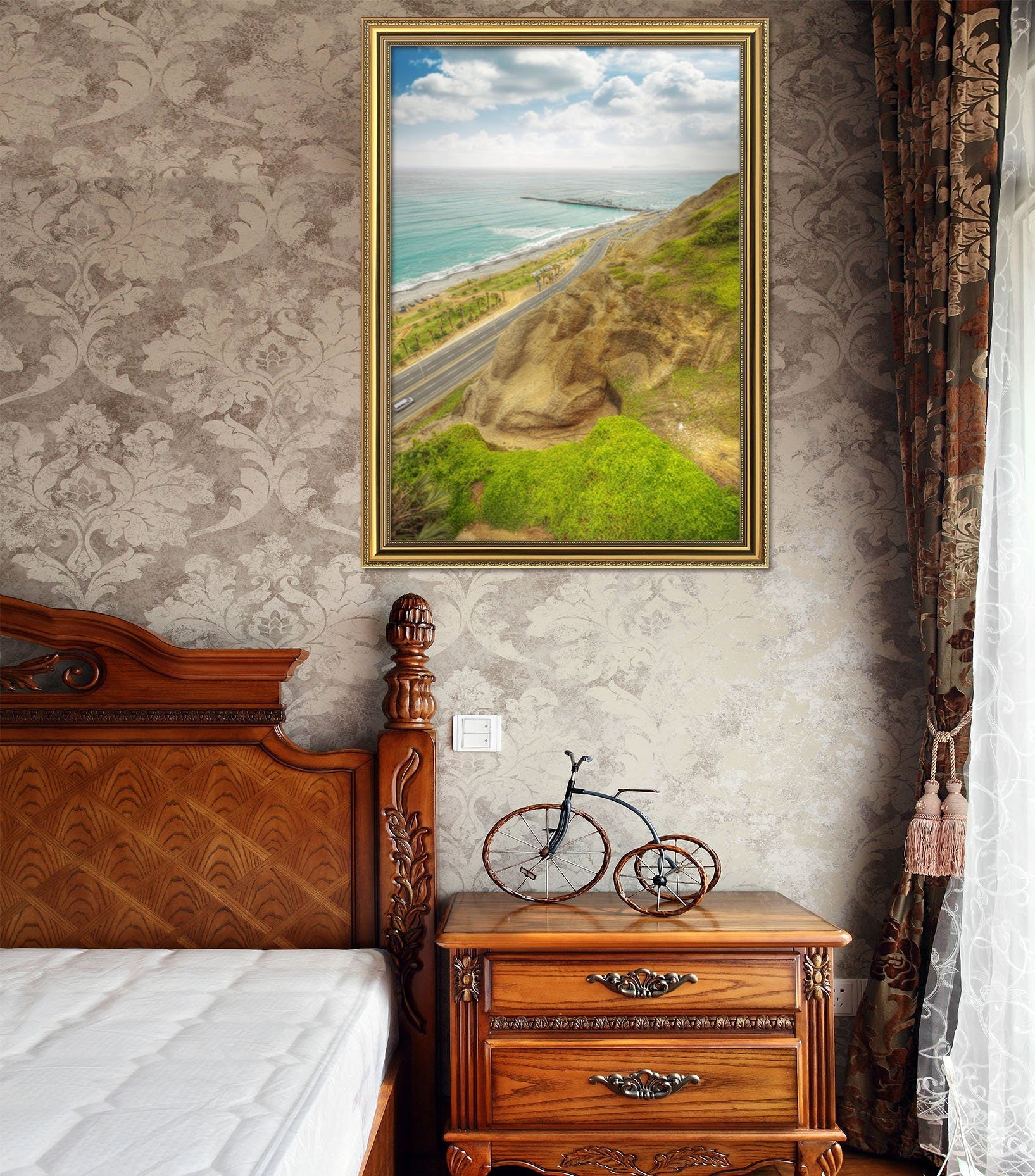 3D Alpine Road 020 Fake Framed Print Painting Wallpaper AJ Creativity Home 