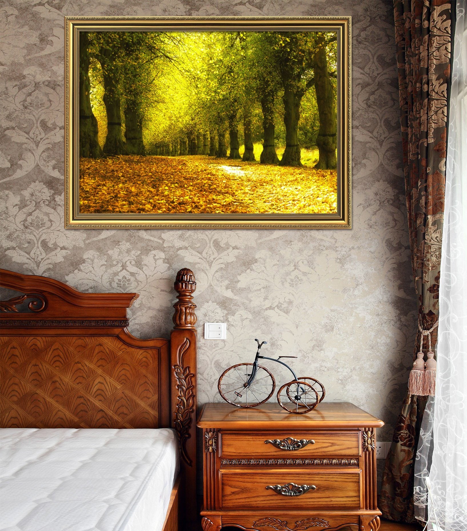 3D Deciduous Trees 047 Fake Framed Print Painting Wallpaper AJ Creativity Home 