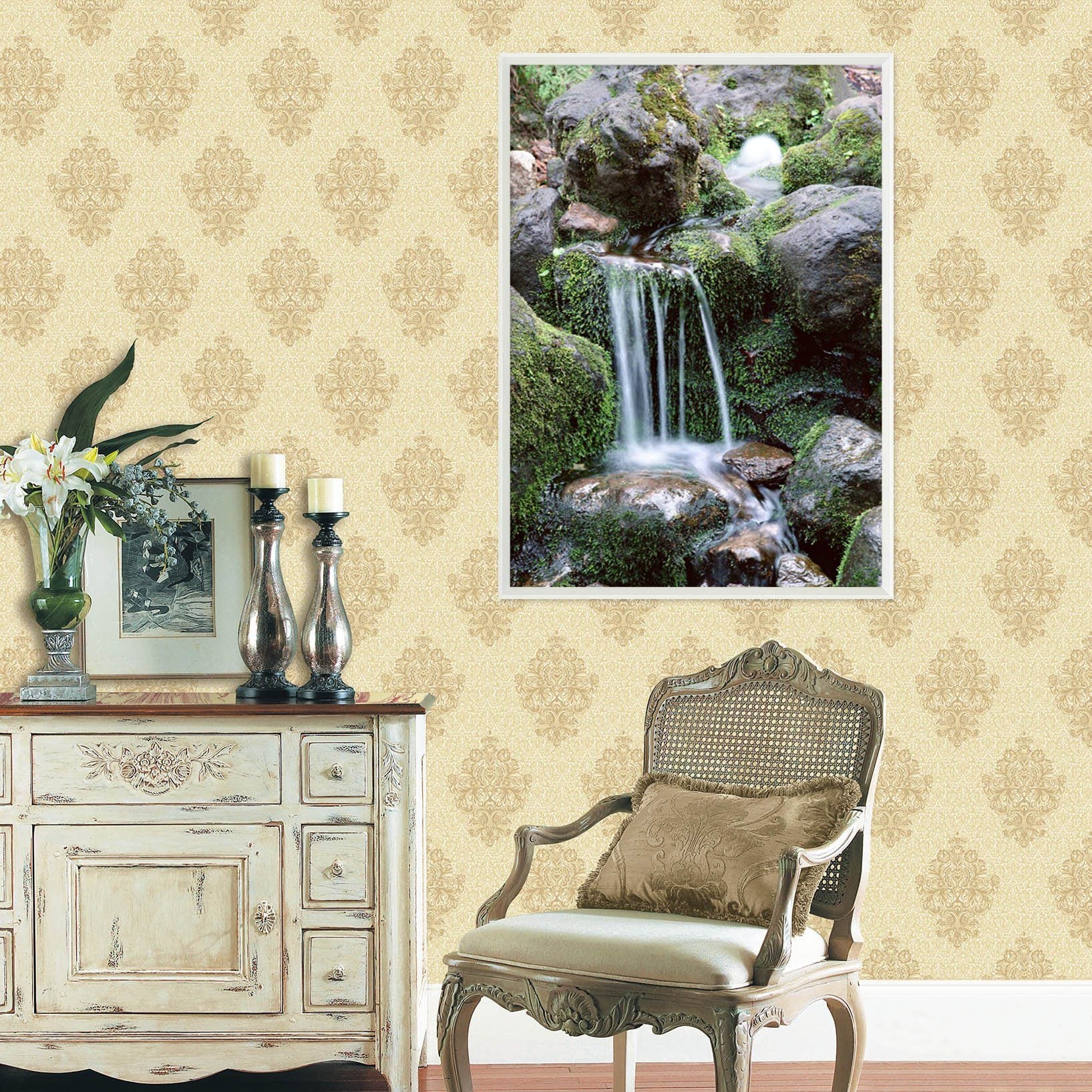 3D Moss Stone 112 Fake Framed Print Painting Wallpaper AJ Creativity Home 