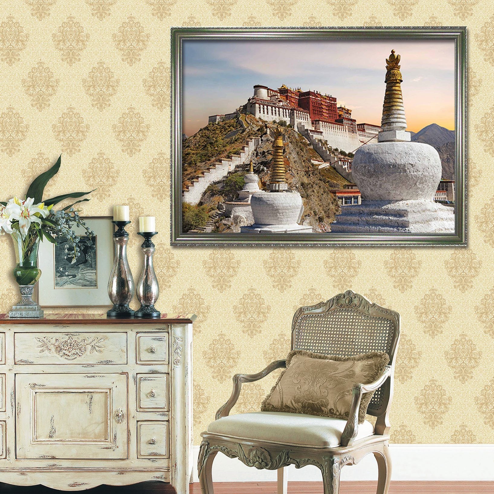 3D Beautiful Palace 080 Fake Framed Print Painting Wallpaper AJ Creativity Home 