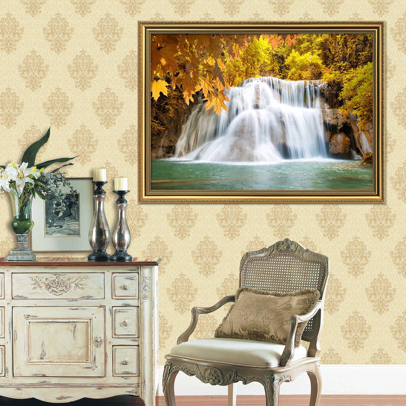 3D Beautiful River 108 Fake Framed Print Painting Wallpaper AJ Creativity Home 