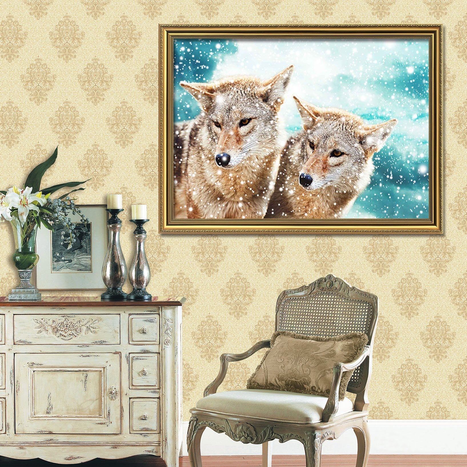 3D Dependent Fox 079 Fake Framed Print Painting Wallpaper AJ Creativity Home 