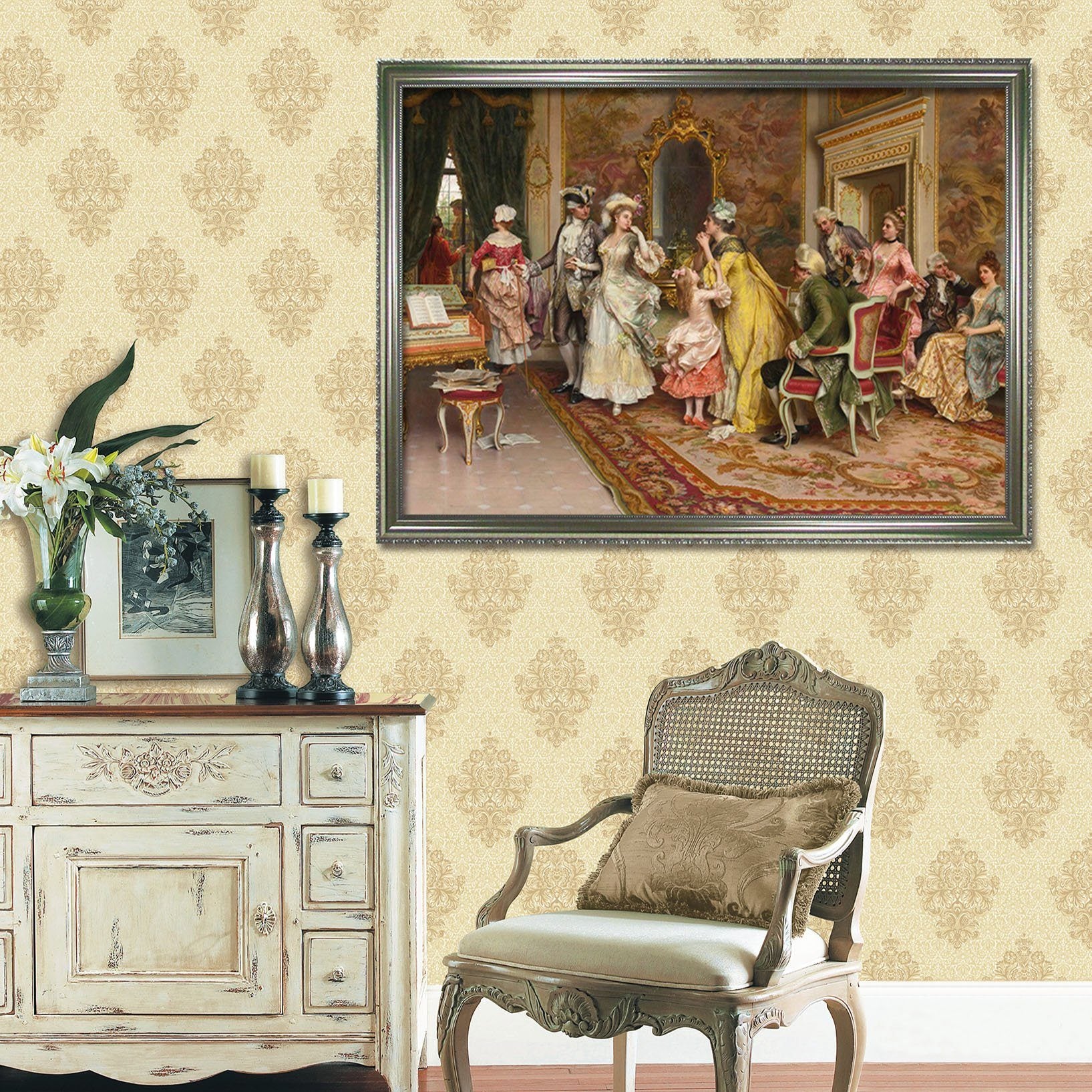 3D Family Talk 144 Fake Framed Print Painting Wallpaper AJ Creativity Home 