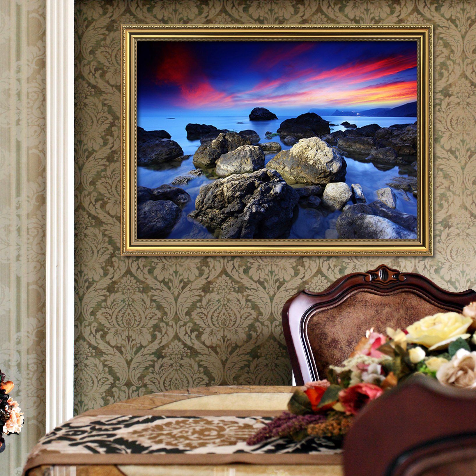 3D Evening Stones 069 Fake Framed Print Painting Wallpaper AJ Creativity Home 