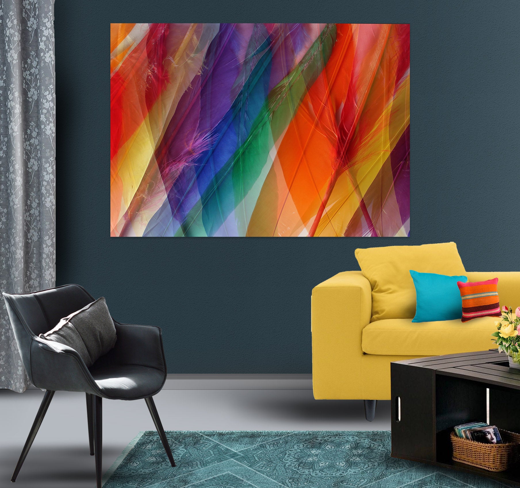 3D Colored Feathers 70133 Shandra Smith Wall Sticker