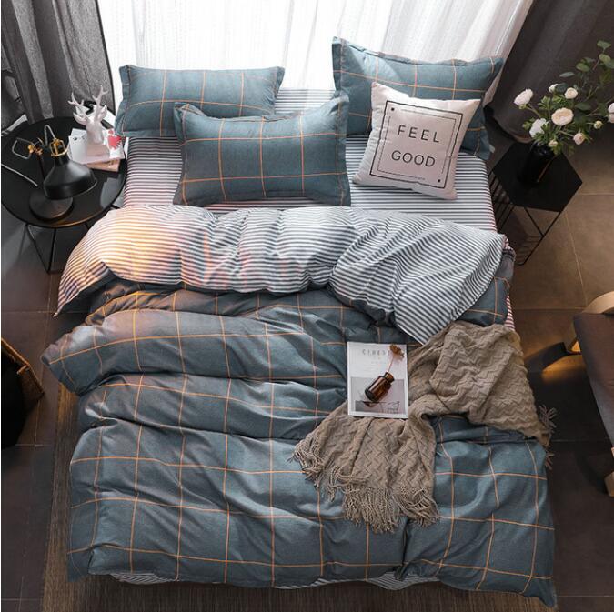 3D Gray Yellow Grid 2106 Bed Pillowcases Quilt