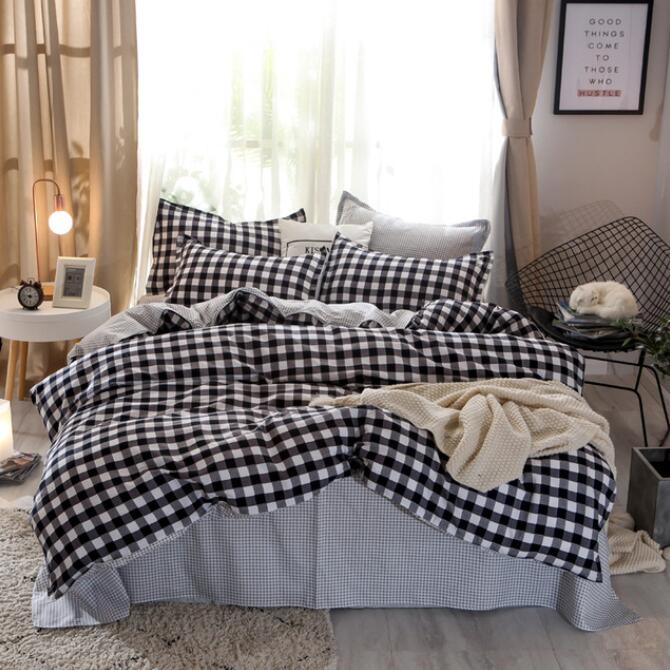 3D Black Plaid 12046 Bed Pillowcases Quilt