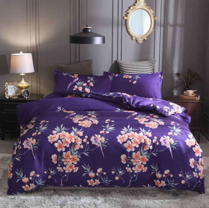 3D Purple Bottom Flower 2119 Bed Pillowcases Quilt
