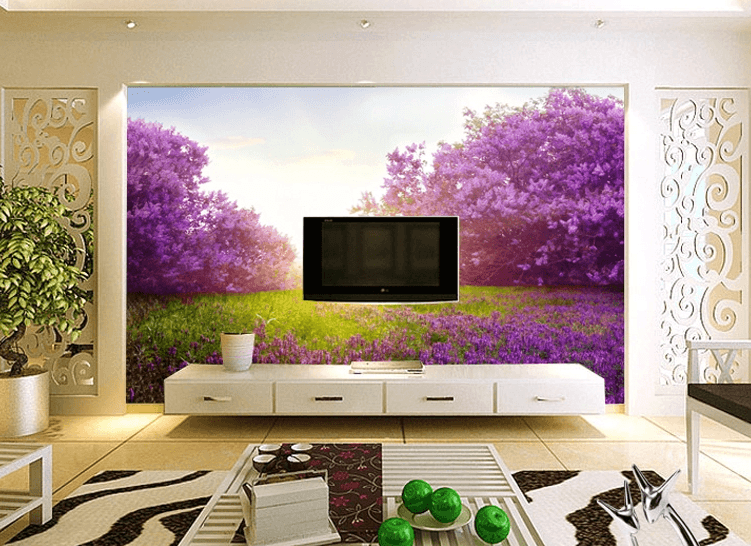 Purple Trees Wallpaper AJ Wallpaper 