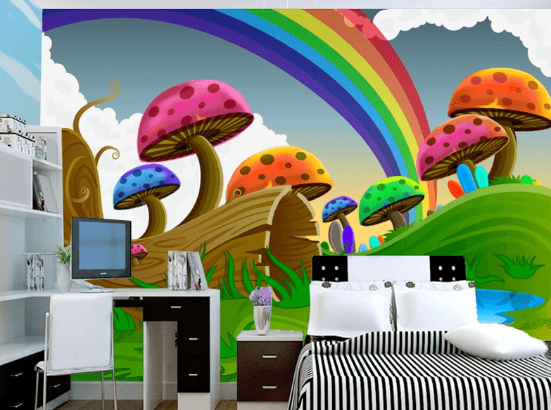 Color Mushrooms Wallpaper AJ Wallpaper 